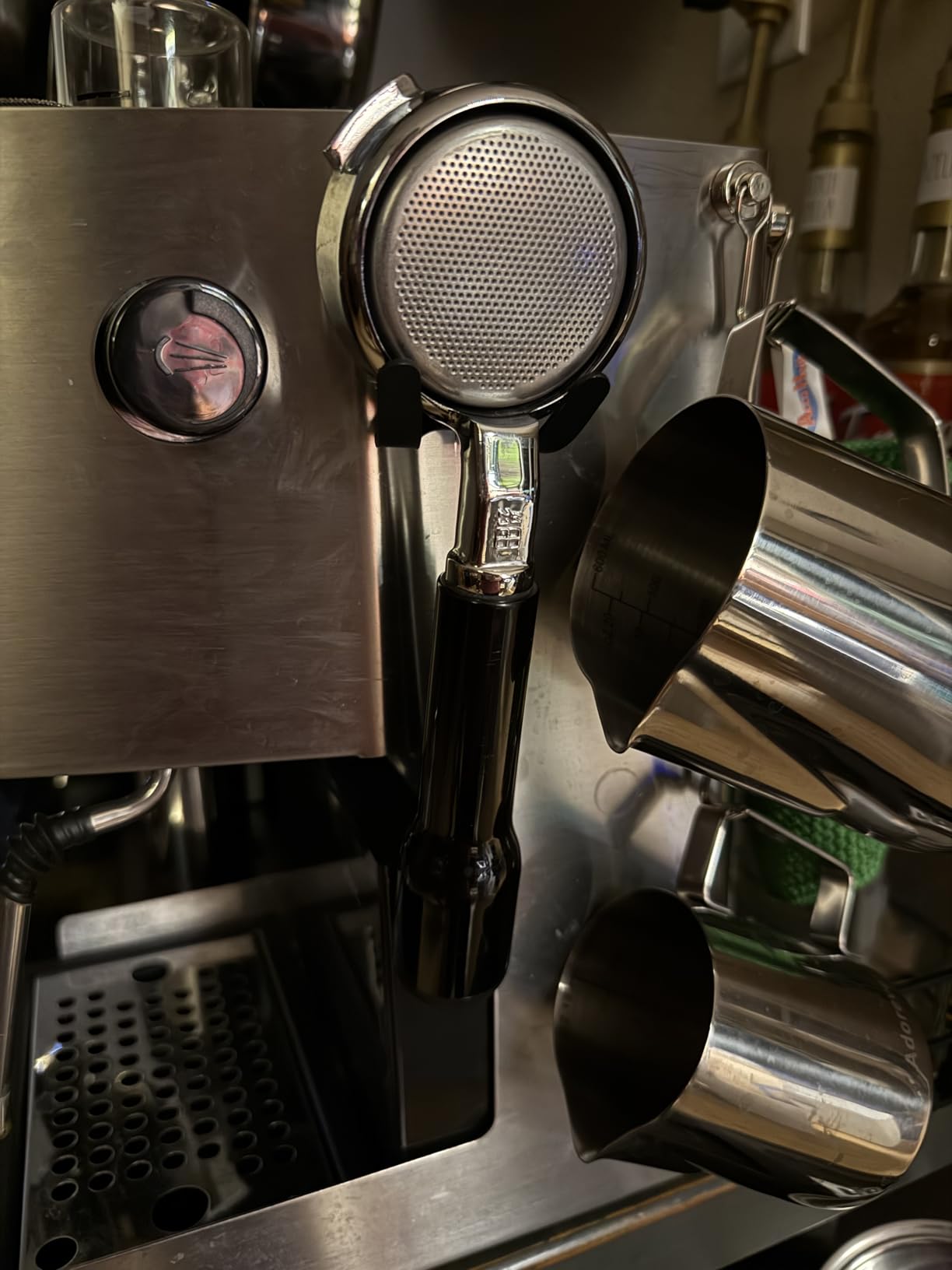 2-Pack Magnetic Portafilter & Tamper Holder, Espresso Accessories Organizer for Metal Wall Surface, Strong Magnet, Anti-Scratch, Space-Saving, Compatible with Ninja Luxe Cafe, Rancilio, Breville Coffee Machine customer photo 1