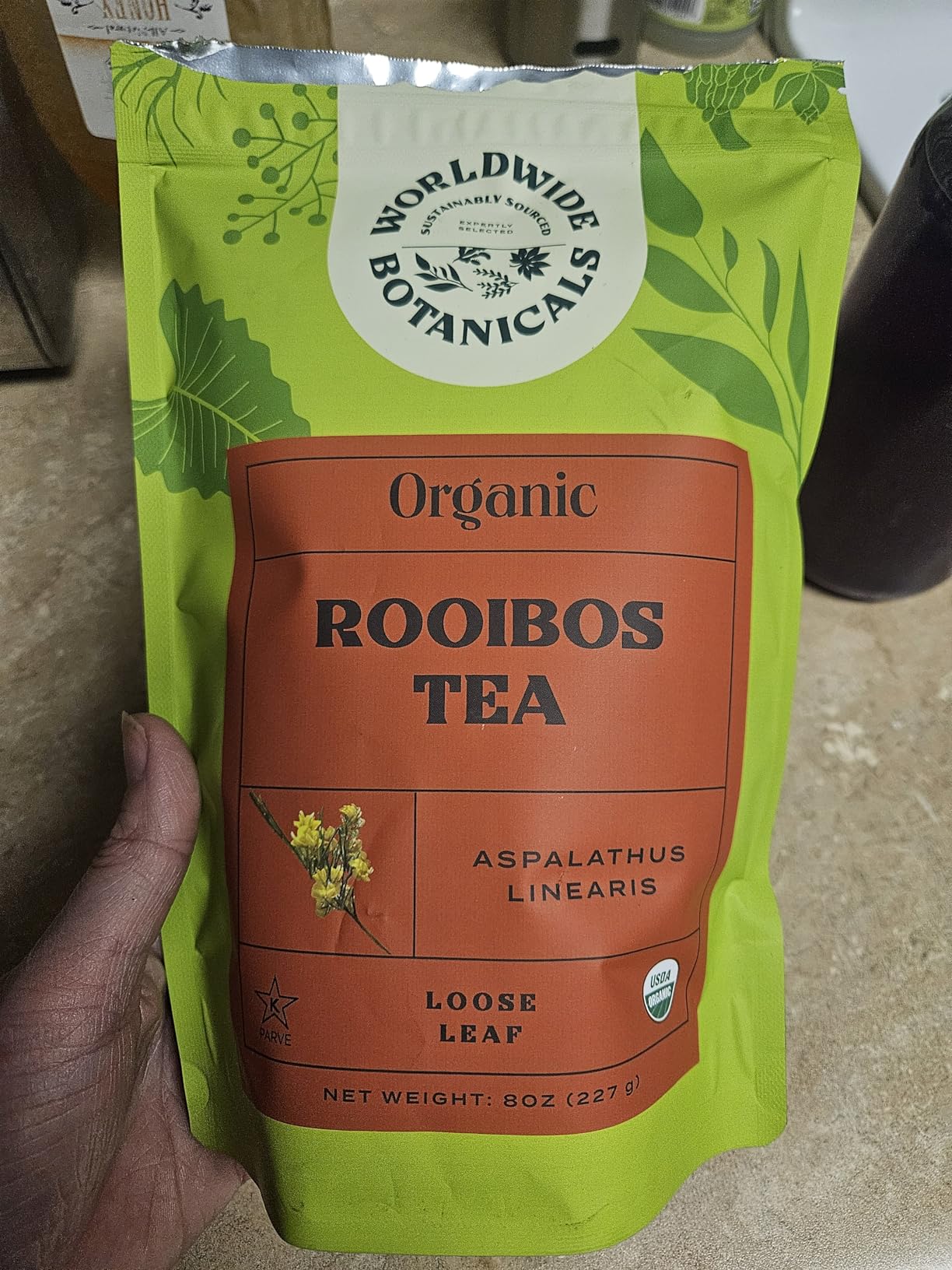 Worldwide Botanicals Organic Red Rooibos Tea - 8oz - 100% South African Aspalathus linearis - Loose Leaf, Cut and Sifted - Resealable Bag for Freshness customer photo 1