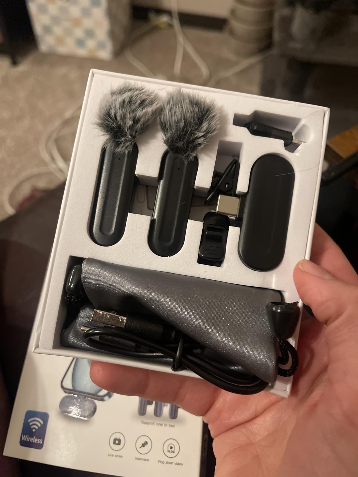 PQRQP 3 in 1 Professional Wireless Lavalier Microphone for iPhone, Android, Camera, Wireless Microphones, Mini Microphone, Crystal Clear Sound Quality for Recording, Live Streaming, Microphone Clips customer photo 1