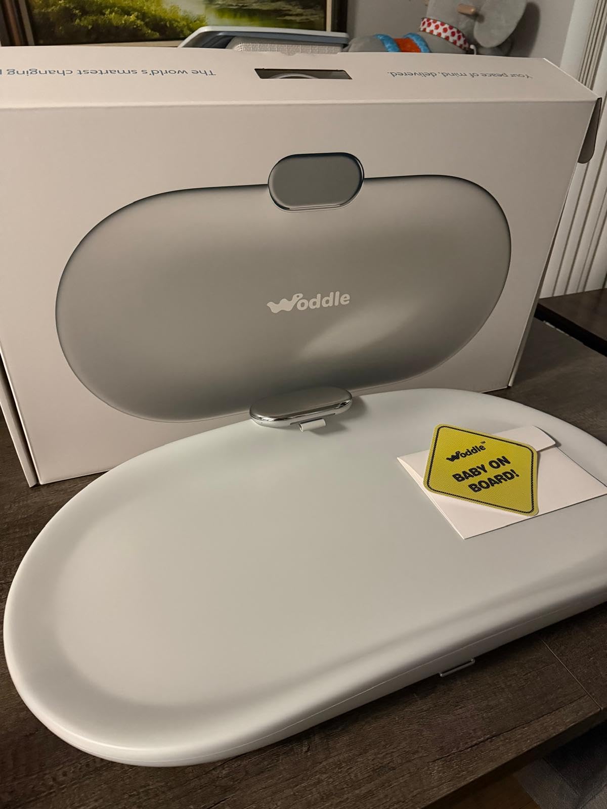 Woddle Multifunctional Smart Baby Changing Pad with Medical Grade Scale for Critical Weight Monitoring + AI App, Noise Machine, Warmer, Night Light, Touchscreen Tracker, All-in-One customer photo 2