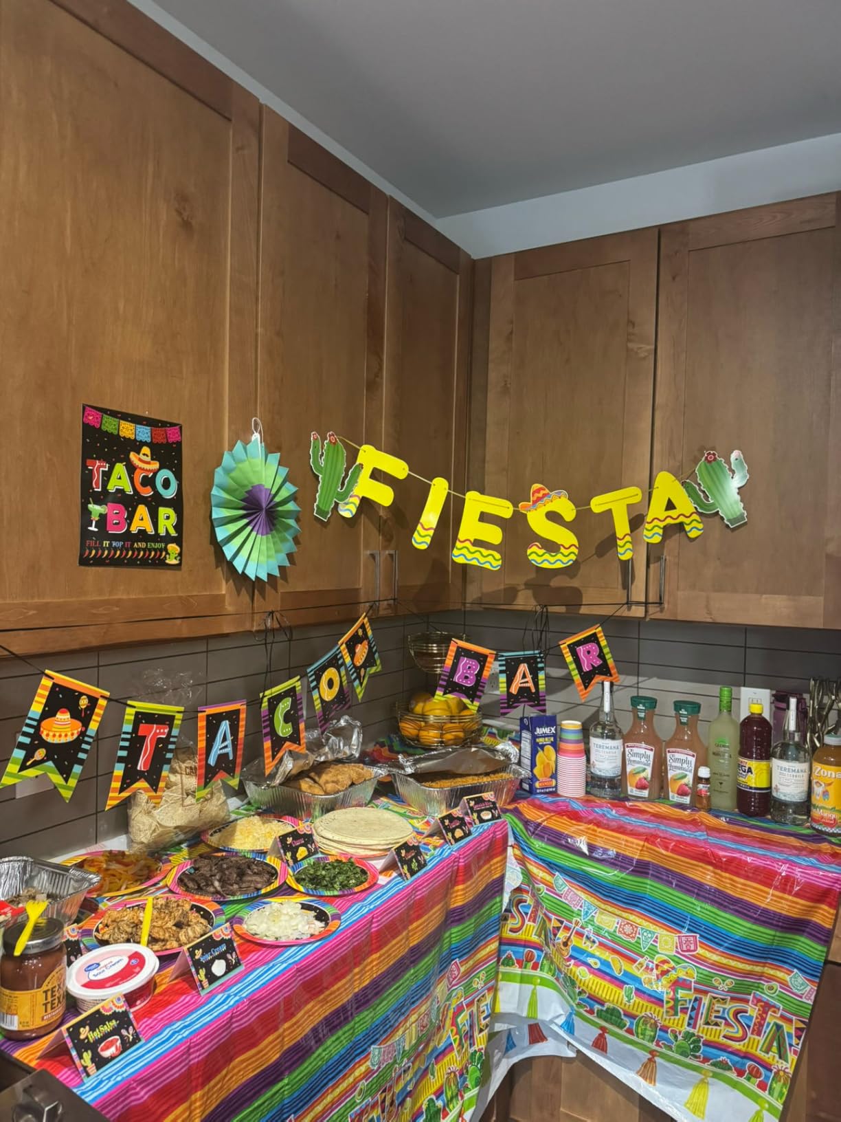 101PCS Fiesta Party Supplies Set - Plates, Napkins, Fiesta Paper Fans, Banner, Tablecloth, Honeycomb Centerpieces - Perfect for Cinco de Mayo, Mexican Fiesta, and Fiesta Party Decorations customer photo 1