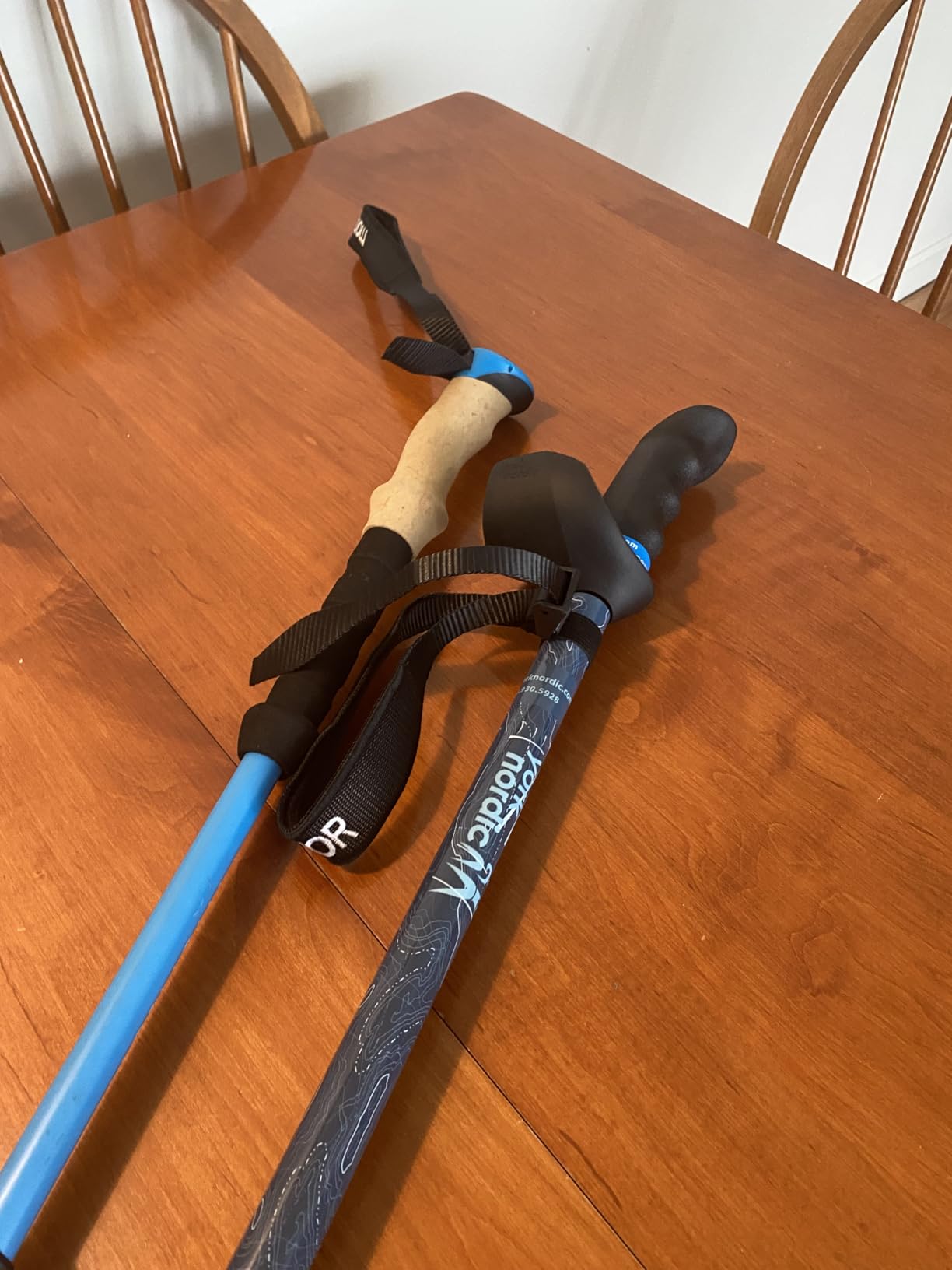 York Nordic Big and Tall Motivator Walking Poles for Balance and Rehab - 2 Pieces - Strong Push Button Locks, Detachable Rubber Feet, Travel Bag - for Heights 4' up to 7' feet and Weights up to 500lbs customer photo 1