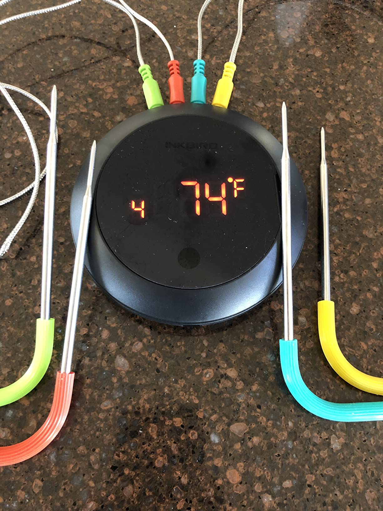 INKBIRD WiFi Wireless Meat Thermometer with 360°Readable LCD Standalone Base, 4 Probes Digital Food Meat Thermometer with Remote Control for BBQ, Grill, Oven, Smoker, Rotisserie, Kitchen customer photo 1