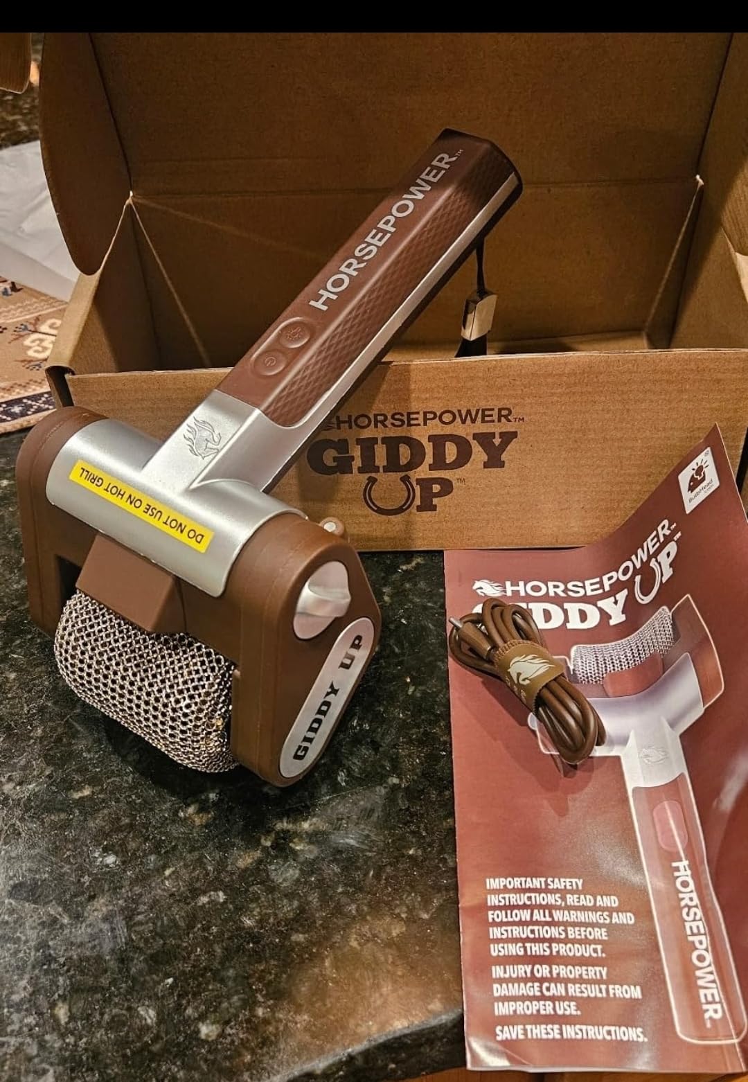 HorsePower Giddy Up Grill Cleaner AS SEEN ON TV! - Cordless, Rechargeable BBQ Tool with 350 RPM Stainless Roller, LED Light - Patents Pending - From BulbHead, a Family-Owned American Brand customer photo 2
