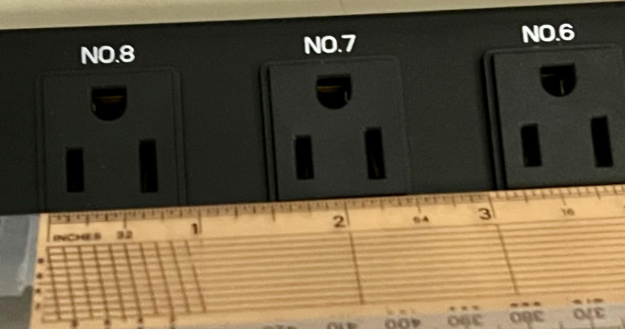 HHSOET 1U Rack Mount Surge Protection, 8 Outlet PDU Power Strip, Metal Mountable Outlet Strip with Switch,1200J, 6ft Power Cord. customer photo 1
