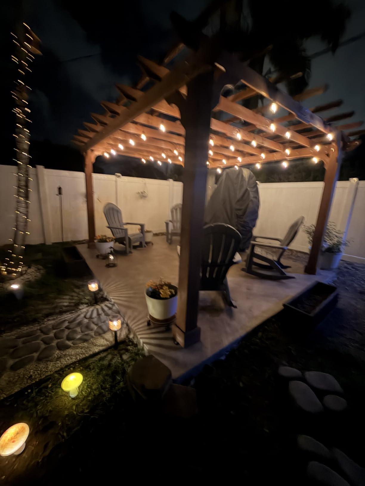 BlueWish 10' x 12' Patio Pergola, Cedar Wood Pergolas with Solid Structure, Pergola Kits, Outdoor Pergolas and Gazebos with Slatted Trellis Roof for Deck Backyard Grill Party Garden customer photo 1