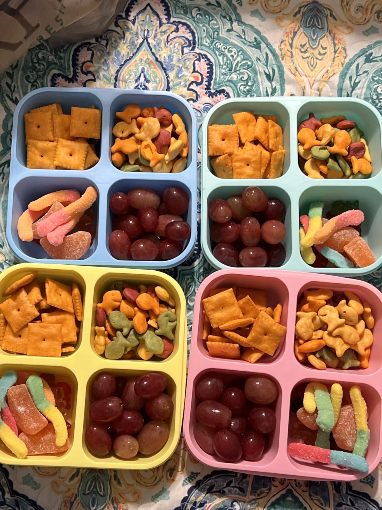 4 Pcs Snack Box Containers Set, Reusable 4 Compartment Lunchable Container with 2Pcs Sauce Containers, Stackable BPA-Free Bento Box for School, Work, Travel customer photo 2