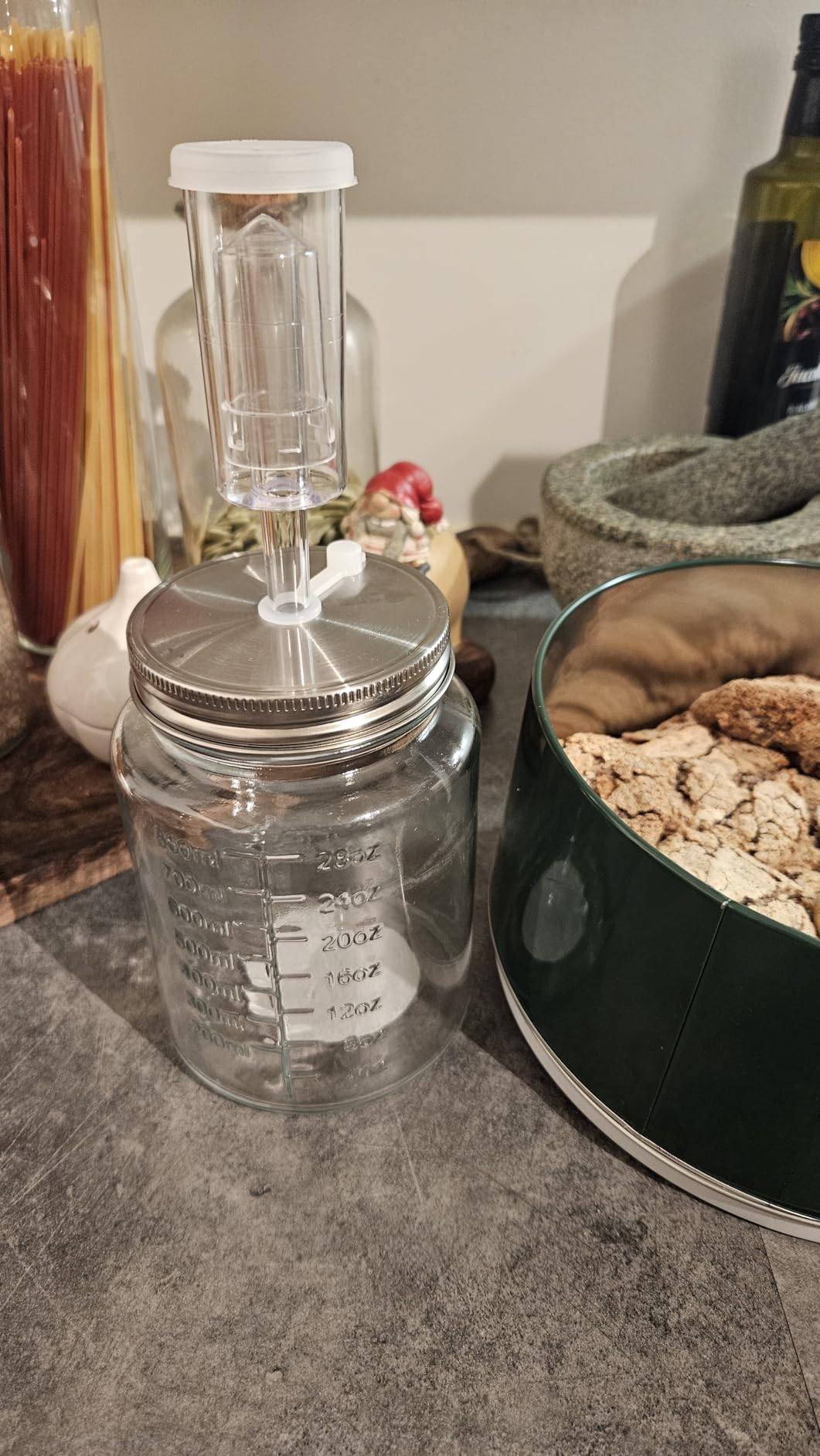 Fermentation Kit for Wide Mouth Mason fermentation Jar,pickling/sauerkraut kit with 4 Glass Fermentation Weights,4 Fermenting Lids,4 airlocks,5 Silicone Rings,5 Silicone Grommet ( No Jars ) customer photo 1