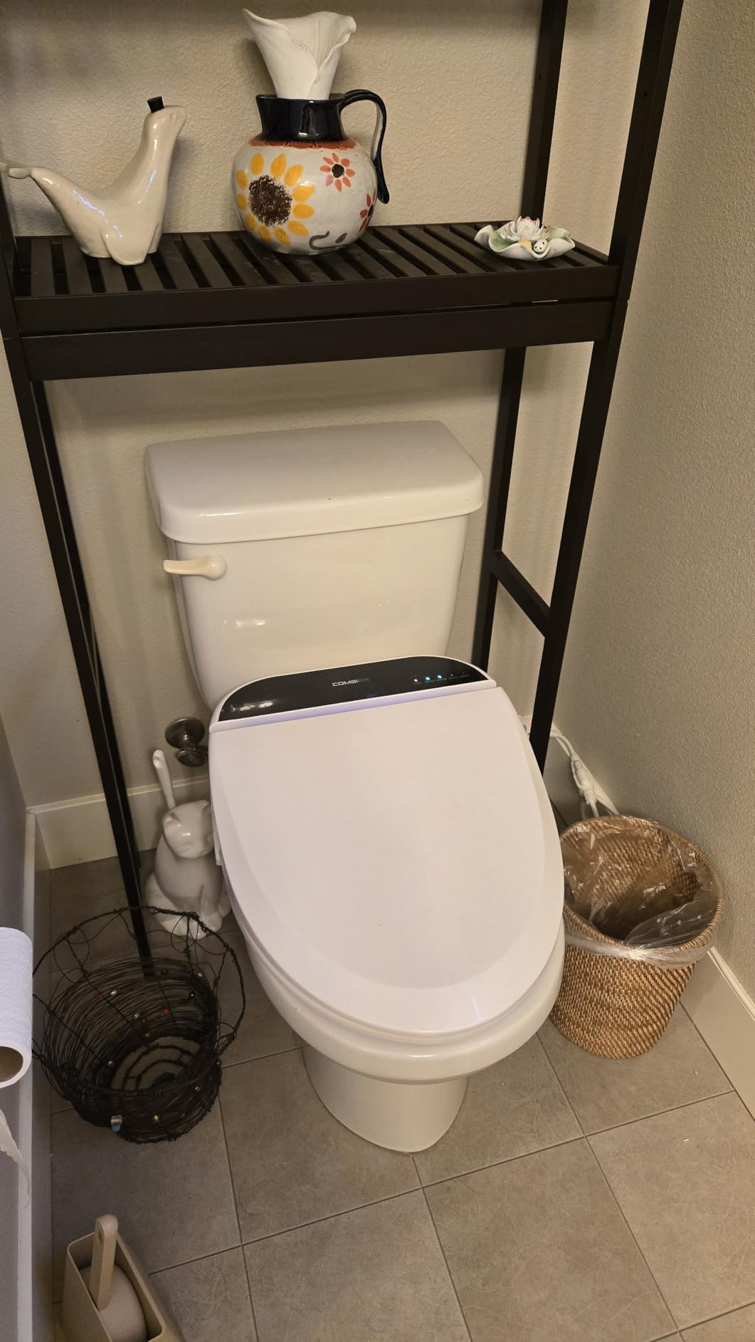 Combier Bidet Toilet Seat with Heated Warm Water & Nozzle Wash, Auto-Dry, Quiet Close Lid, Wireless Remote - Electric Bidet Seat 102S-B (Elongated) customer photo 2