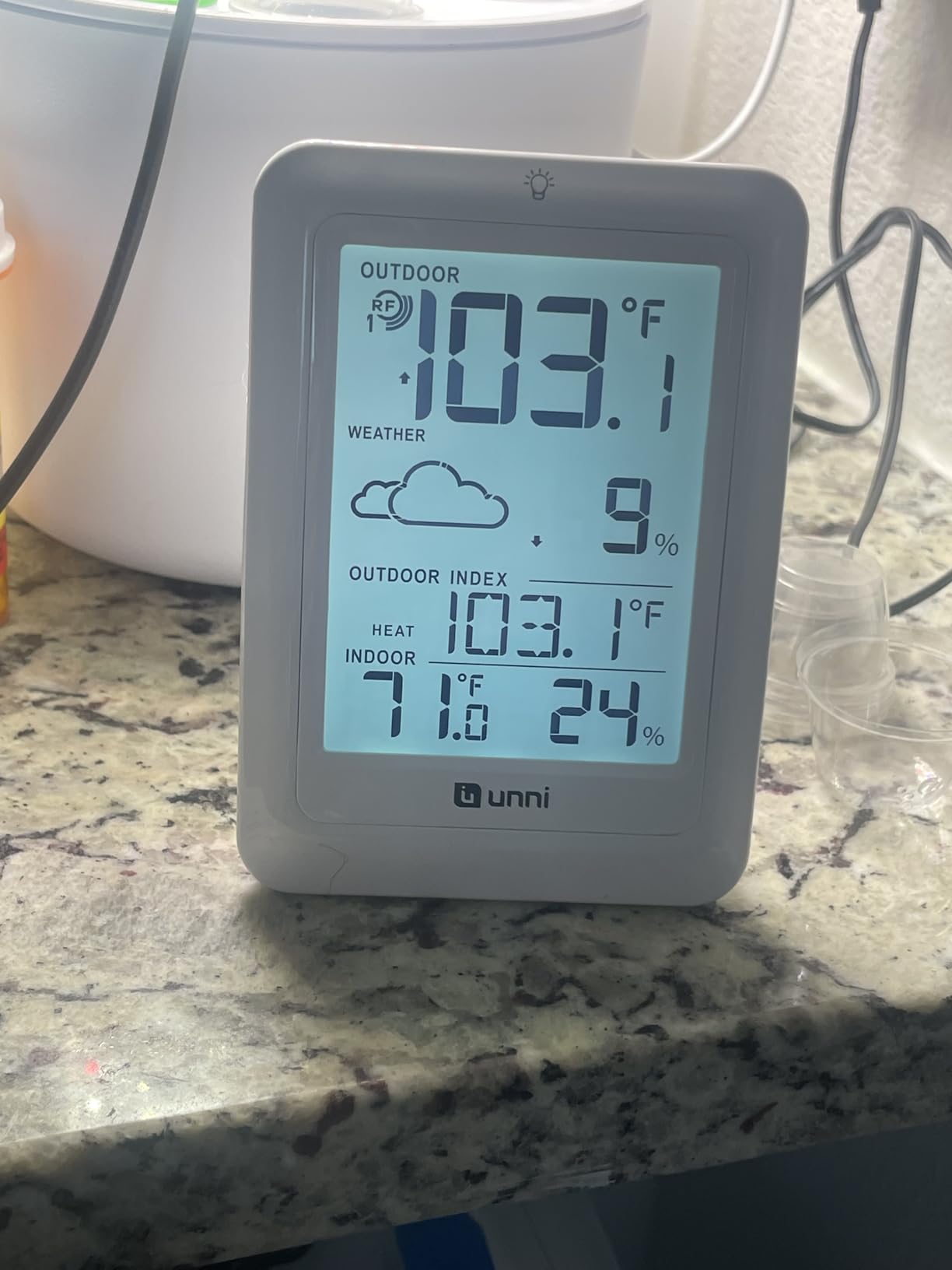Indoor Outdoor Thermometer Wireless Weather Station, Temperature Humidity Monitor Battery Powered Inside Outside Thermometers with 330ft Range Remote Sensor and Backlight Display(Metal Black) customer photo 1