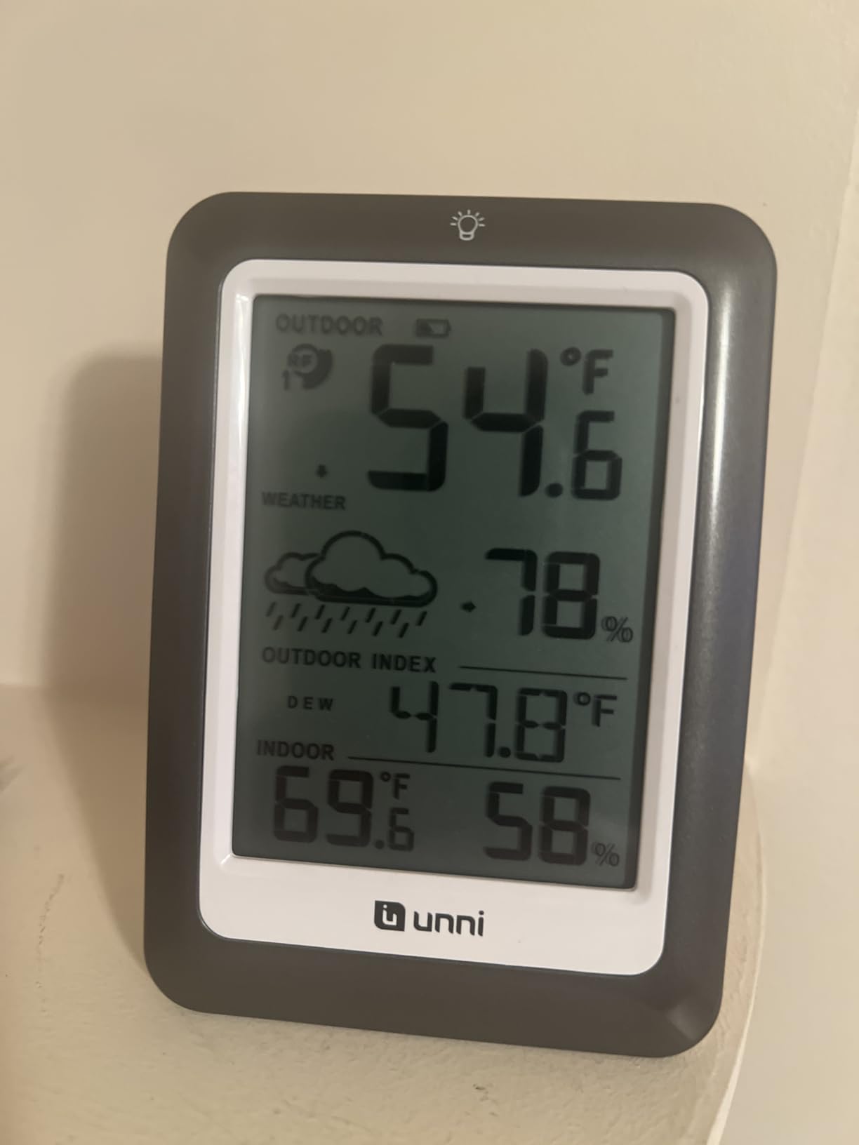 Indoor Outdoor Thermometer Wireless Weather Station, Temperature Humidity Monitor Battery Powered Inside Outside Thermometers with 330ft Range Remote Sensor and Backlight Display(Metal Black) customer photo 2