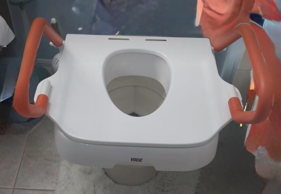 VOCIC Electric Toilet Seat Lift, Electric Raised Toilet Seat, Powered Toilet Seat Riser with Handles, Toilet Lift Seat for Elderly, Support to 330LBS, AX12 customer photo 1