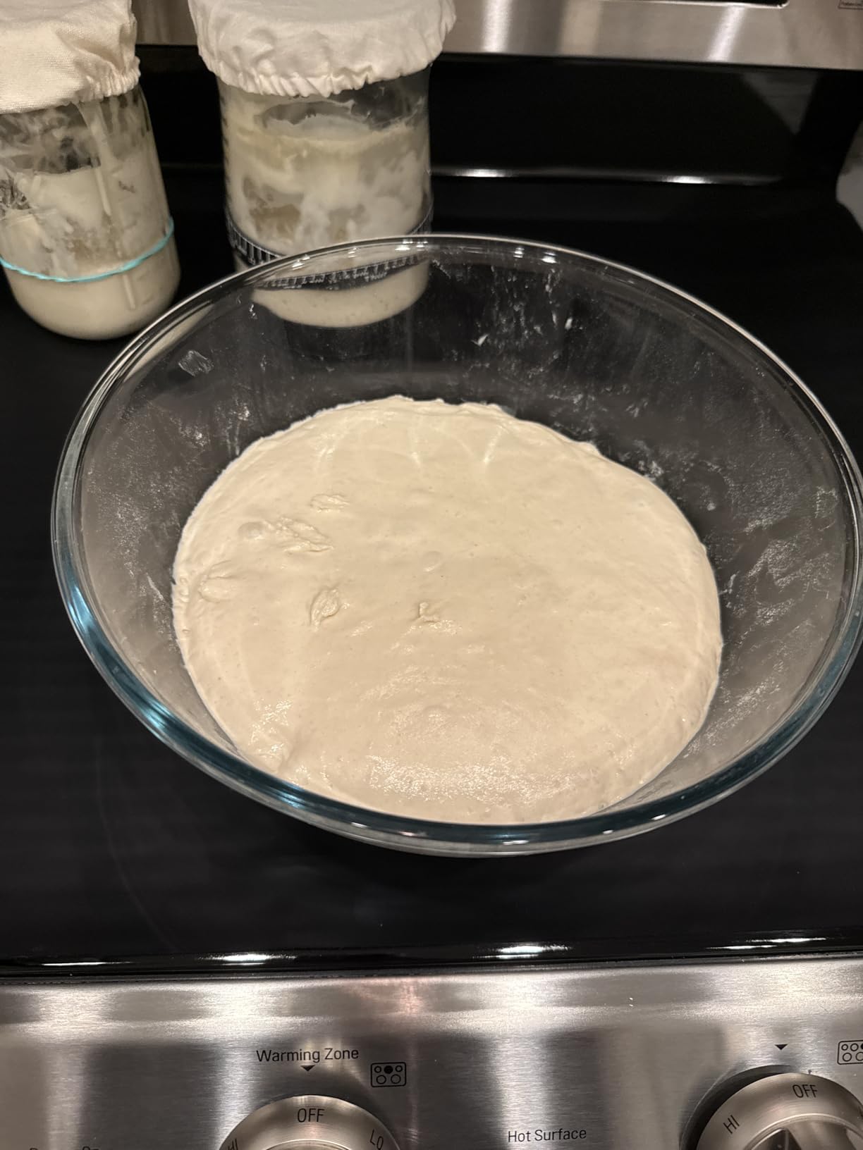 Large Glass Bowl for Sourdough Bread Making, 4.7 Quart Glass Mixing Bowl for Sourdough Bread with Lid, Clear Breads Proofing Bowl with Covers, Ideal for Kitchen, Storage customer photo 2