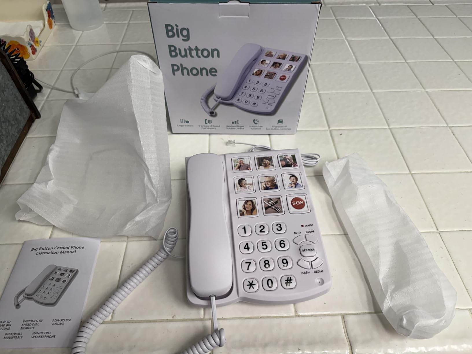 Uvital Big Button Phone for Seniors, Corded Landline Phone with 9 One-Touch Dialing Big Buttons, Hands-Free Calling, Loud Ringer, Easy to Use for Visually Impaired Telephone for Seniors customer photo 2