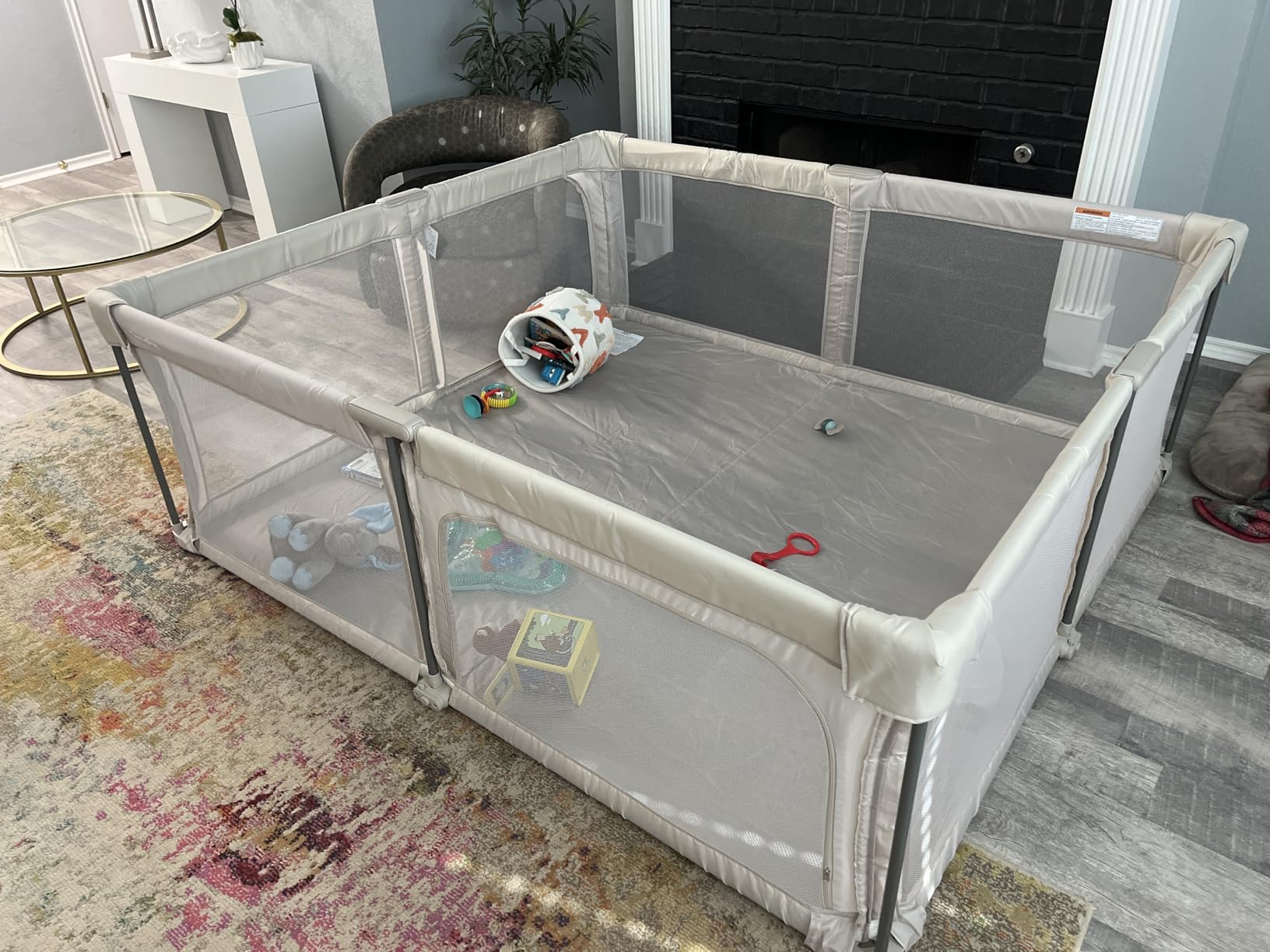 Sweeby Baby Playpen, 79x71 Inch Baby Gate Playpens for Babies and Toddlers, Extra Large Playpen with Door Play Yard for Fence Indoor and Outdoor Play Pen,Light Khaki customer photo 1