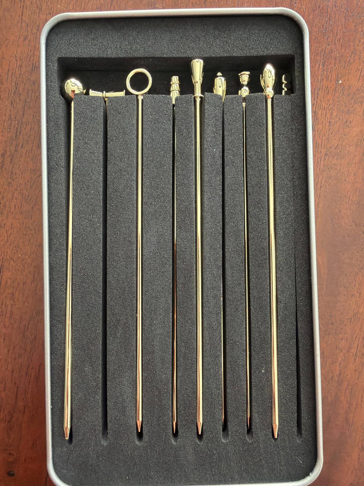 Metal Martini Cocktail Picks 9 Pcs, 4.1 in Olive Skewers Stainless Steel, Martini Garnish Sticks Reusable, Metal Toothpicks for Drinks, Appetizers, Bar Accessories Gift for Bartenders - Silver customer photo 2