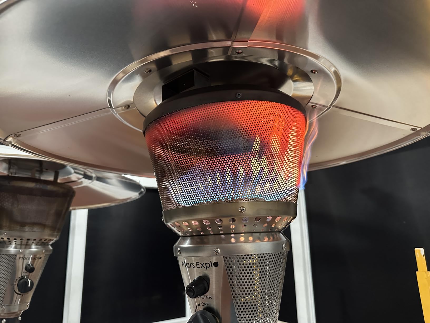 50,000 BTU Patio Heater for Outdoor Use With Adjustable Heat Focusing Top, Portable Propane Patio Heater with Wheels, Stainless Steel Burner for Porch, Deck, Garden, Commercial (Brown) customer photo 1