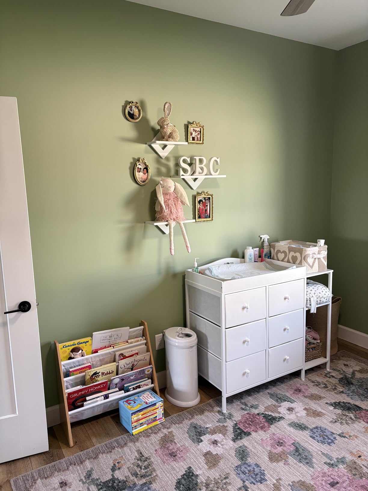 BOLUO Baby Dresser with Changing Table Top, White Changing Table Dresser with 6 Fabric Drawers customer photo 2