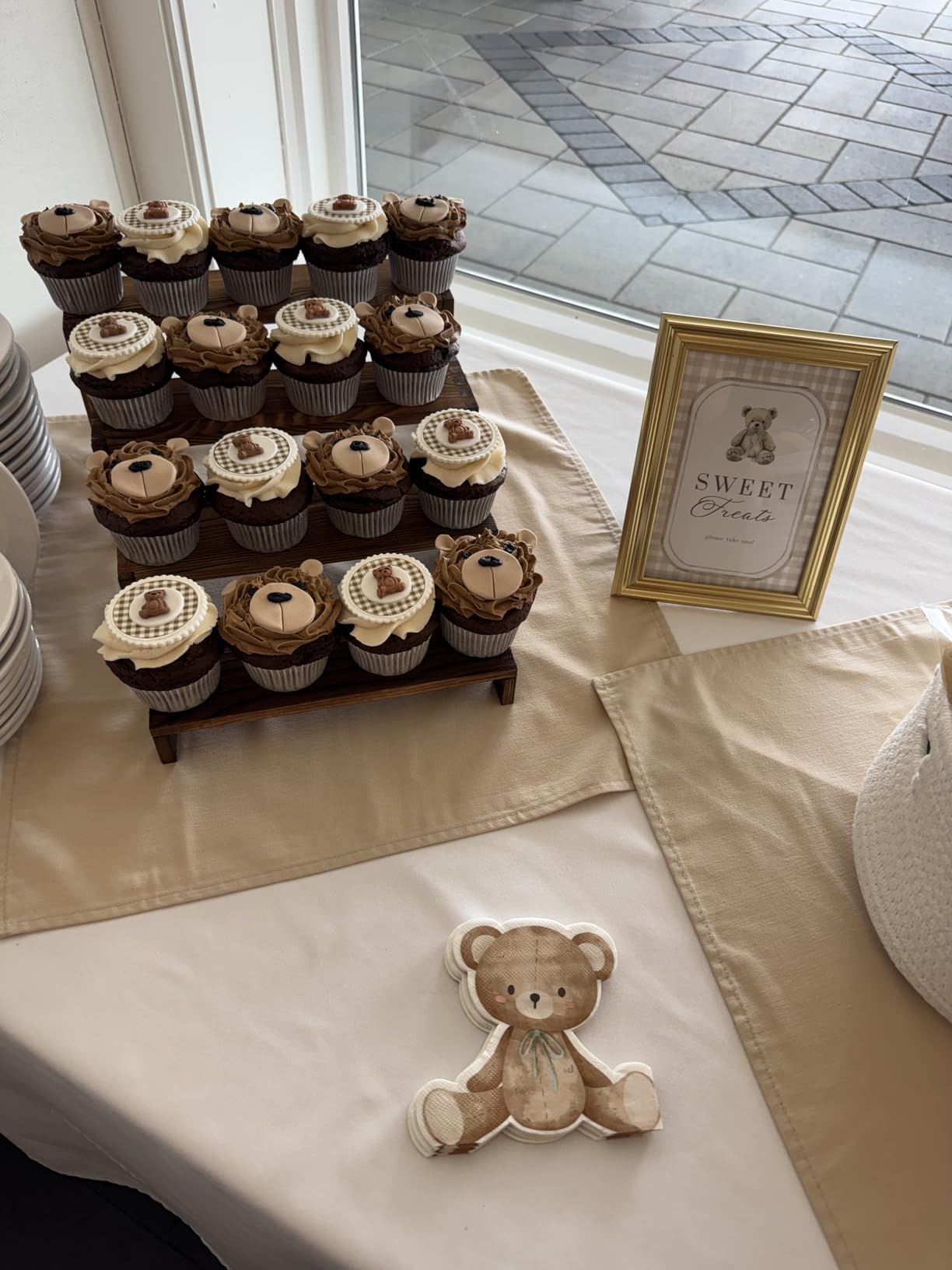 2 Set Wooden Tiered Risers Display Stands for Vendor Events, Stackable Wooden Cupcake Display Stand, Farmhouse Decor Wood Dessert Table Display Set, Vendor Booth Display Items, Food Display Risers for Party (12-11.2-10.4-9.6IN) customer photo 2