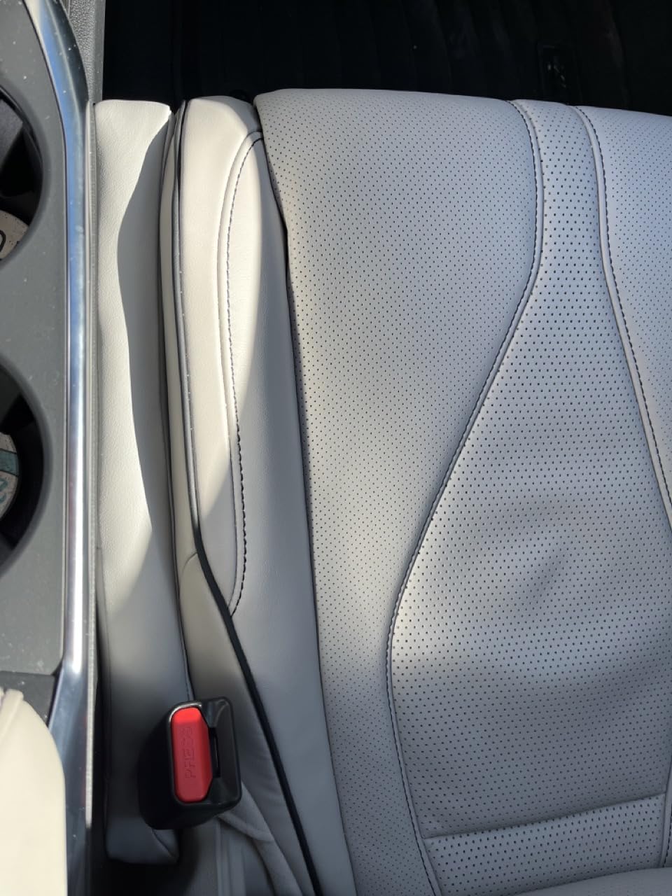 Car Seat Gap Filler - 2 Pack Premium Leather Console Blockers for Cars, Trucks & SUVs - Adjustable 1.4-2.4 Inch Width - Prevents Items Falling Between Seats (Black) customer photo 1