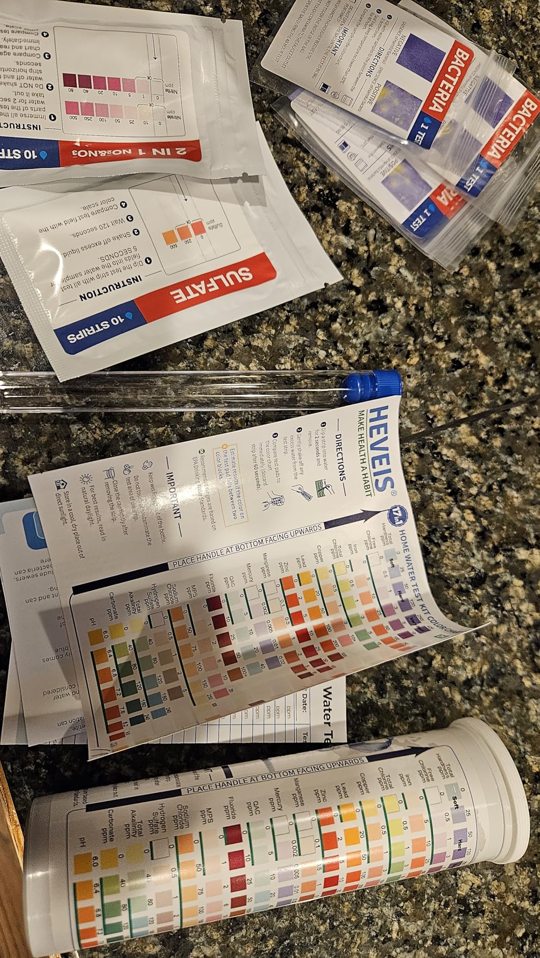 21-in-1 Home Drinking Water Testing Kit - 120 Strips + 4 Bacteria Tests - Tap and Well Water Test Kit for Hardness, Lead, Iron, Fluoride, pH, Copper, Bacteria and More customer photo 1