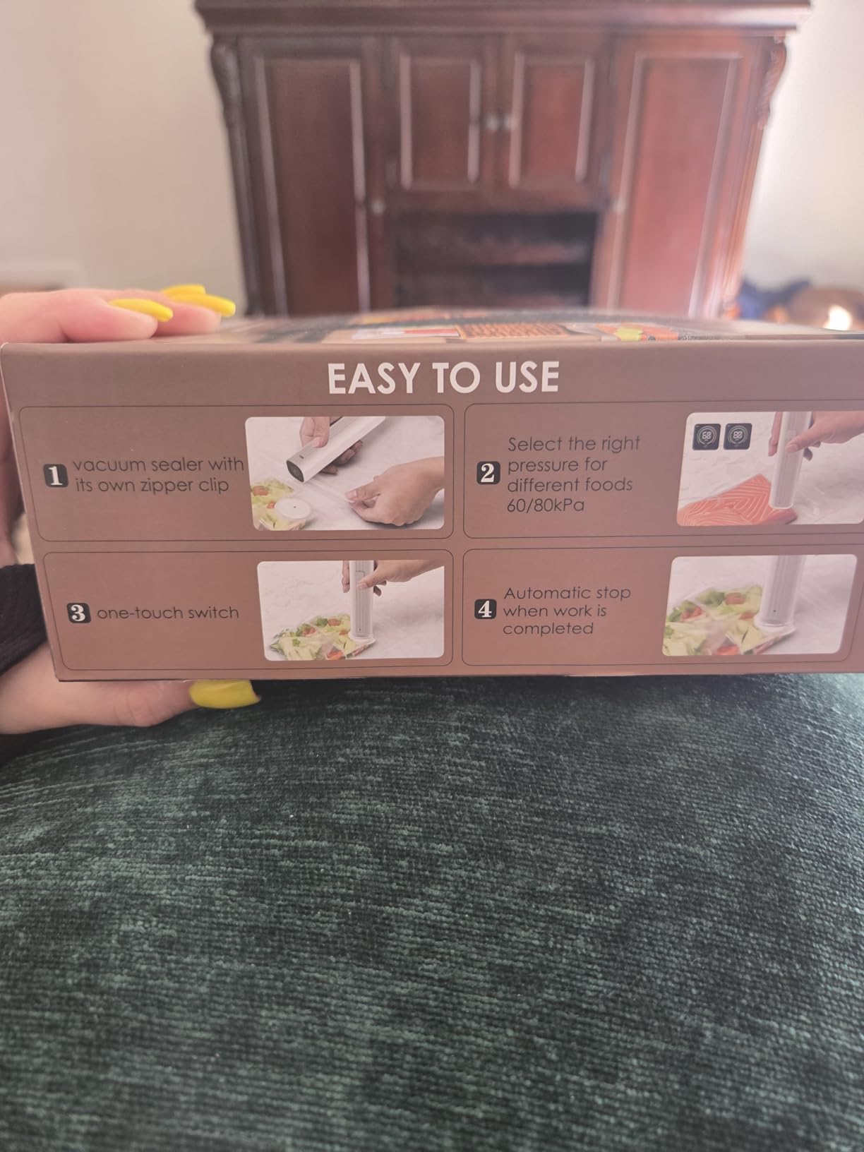 Compact Vacuum Sealer for Food (Vacuum Sealer Machine + 30 Reusable Vacuum Bags) Powerful Handheld Vacuum Sealer Machine, Featuring LED Pressure Display, Portable Food Sealer customer photo 2