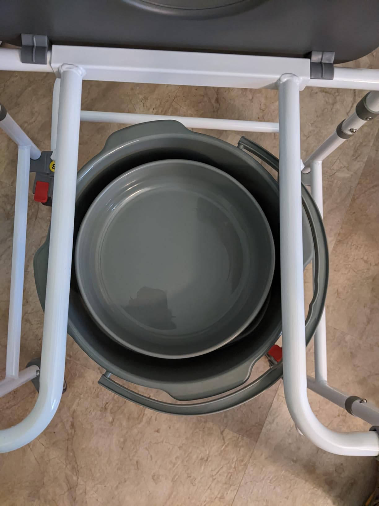 Bedside Commode with Wheels, Shower Wheelchair with 300 LBS Weight Capacity, Portable Toilet with Bucket for Elderly and Disabled customer photo 2