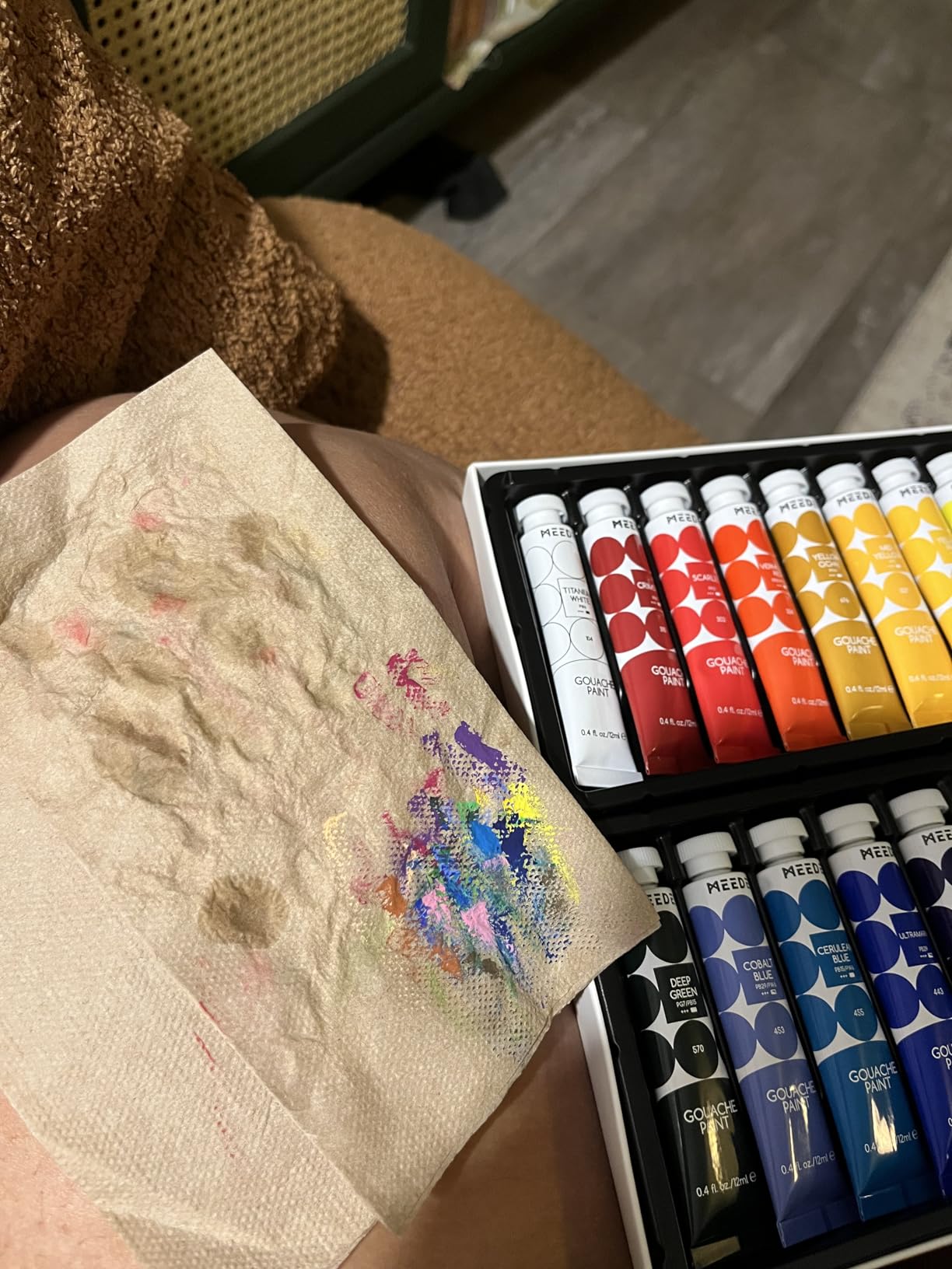 MEEDEN Gouache Paint Tube Set - 48 x 12ml (0.4 oz) Colors Art Paint Supplies for Artists Students Beginners - Rich Pigment Art Paints for Canvas Painting customer photo 1