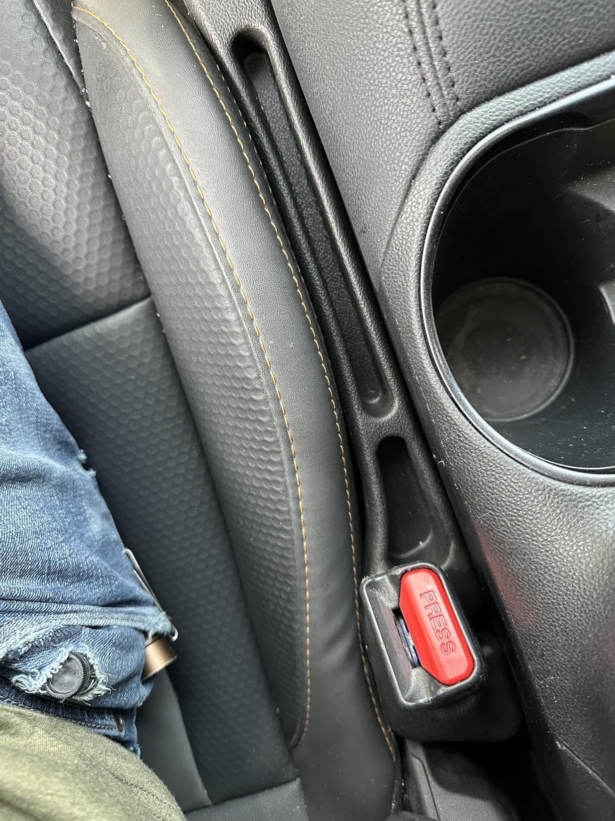 YLXGT Car Seat Gap Filler Organizer Universal for Car SUV Truck Accessories Seat Gap Plug Blocker with Storage Slot Black 2 Pack customer photo 1