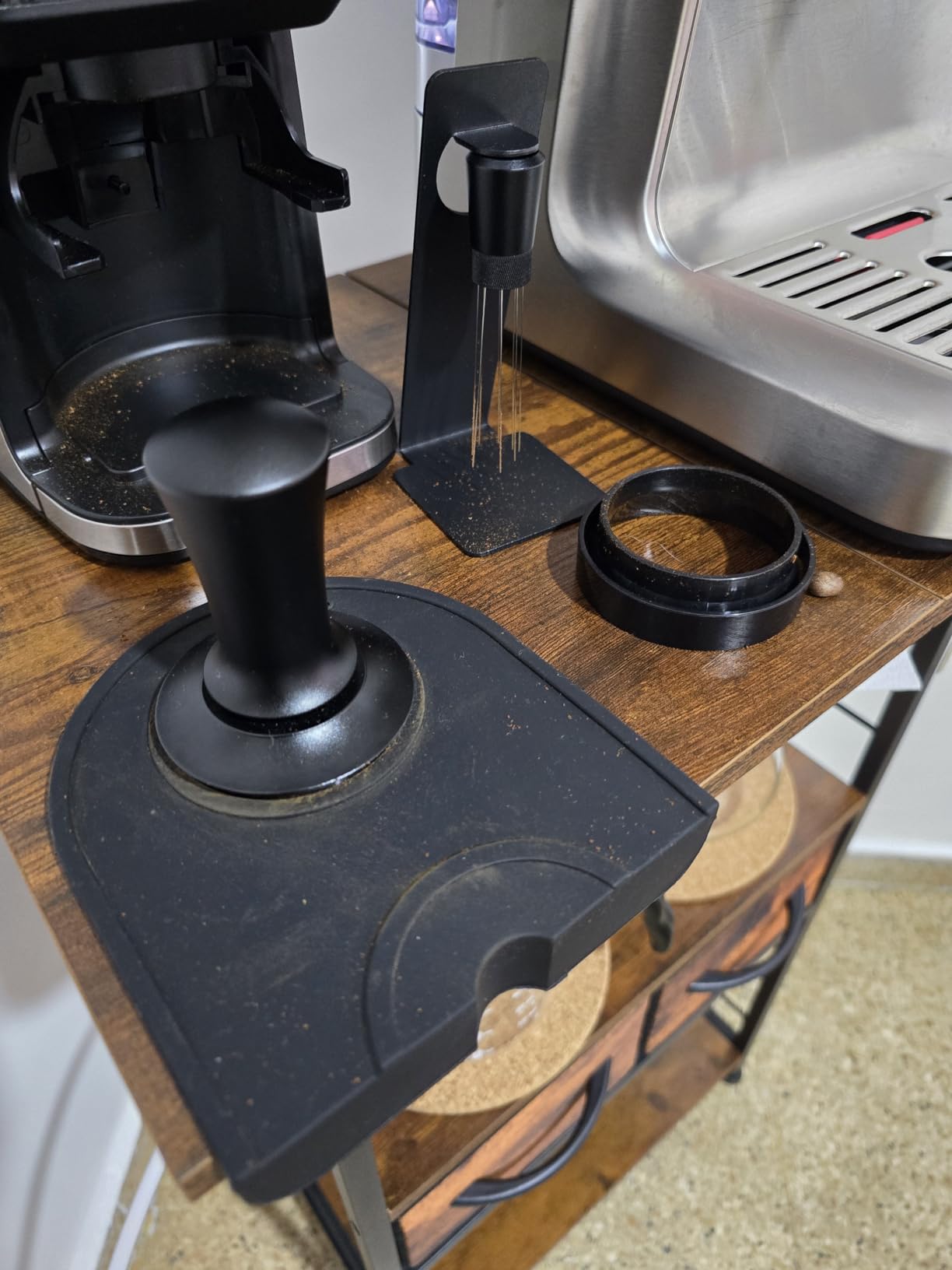 Espresso Accessories Kit 51mm, Coffee Tamper with Spring Loaded Calibration, 316 Stainless WDT Tool with Magnetic Stand and Dosing Funnel Set Fits Espresso Machine Press and 51mm Portafilters customer photo 2