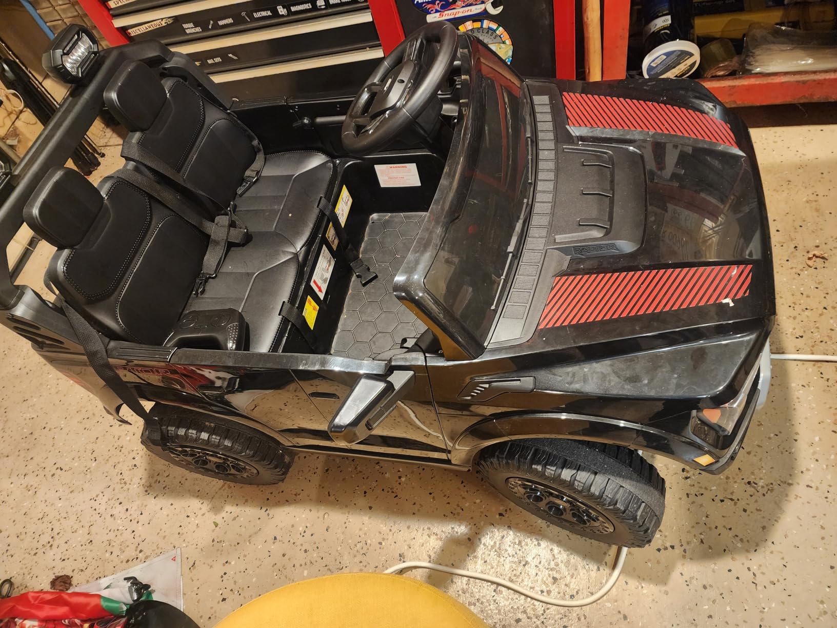 First Ride On 24V Ride on Toys for Big Kids, Licensed Ford F-150 Raptor 2 Seater Kids Ride on Car w/Remote Control, Toddler Electric Car w/LED Lights, Bluetooth, Truck Bed Storage, Soft Start (Black) customer photo 2