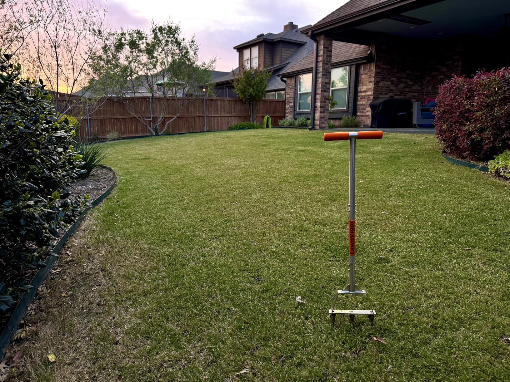 Manual Core Aerator Lawn Tool - Lawn Aerator Tool with 3 Hollow Tines, Semi-Assembled Grass Aerator Core Aeration Tool for Lawn, Yard Plug Aerator for Lawn Care Compacted Soil customer photo 1