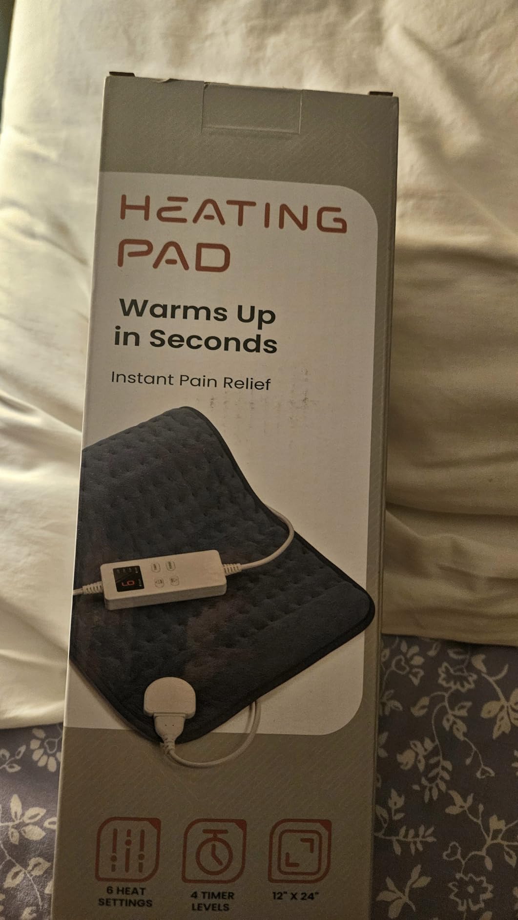 Heating Pad for Period Cramps, Heating Pad for Back/Neck/Shoulder Muscle Pain, 6 Heating&4 Timer Setting, Auto Shut Off, Dry/Moist Heat & Machine Washable, Gray Birthday Christmas Gifts for Women Mom customer photo 2