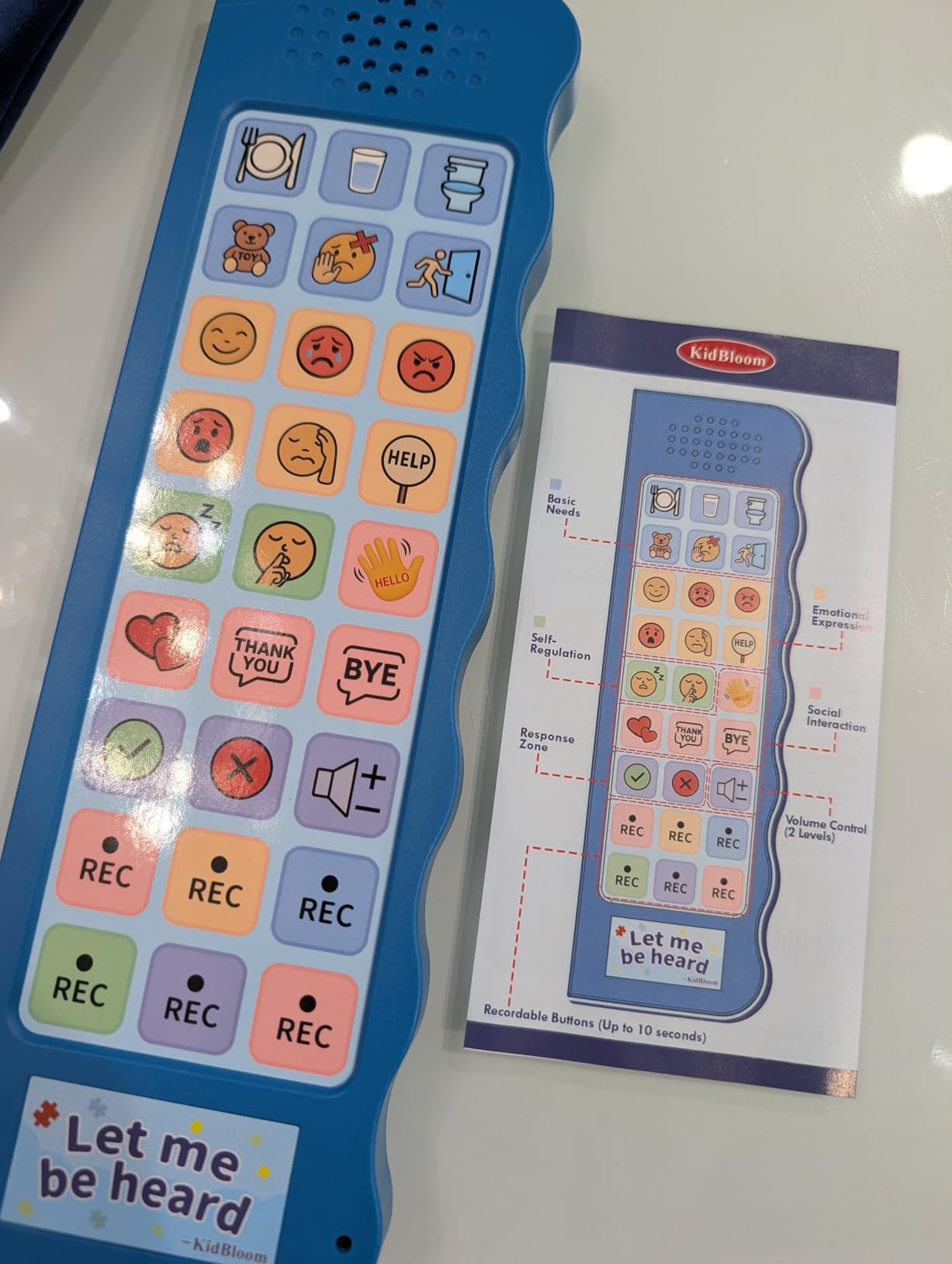 KidBloom AAC Device for Autism, Non Verbal Communication Tools for Speech Therapy with 6 Programmable Buttons & Adjustable Volume, Sensory Toys for Autistic Kids Ages 3-7 customer photo 1