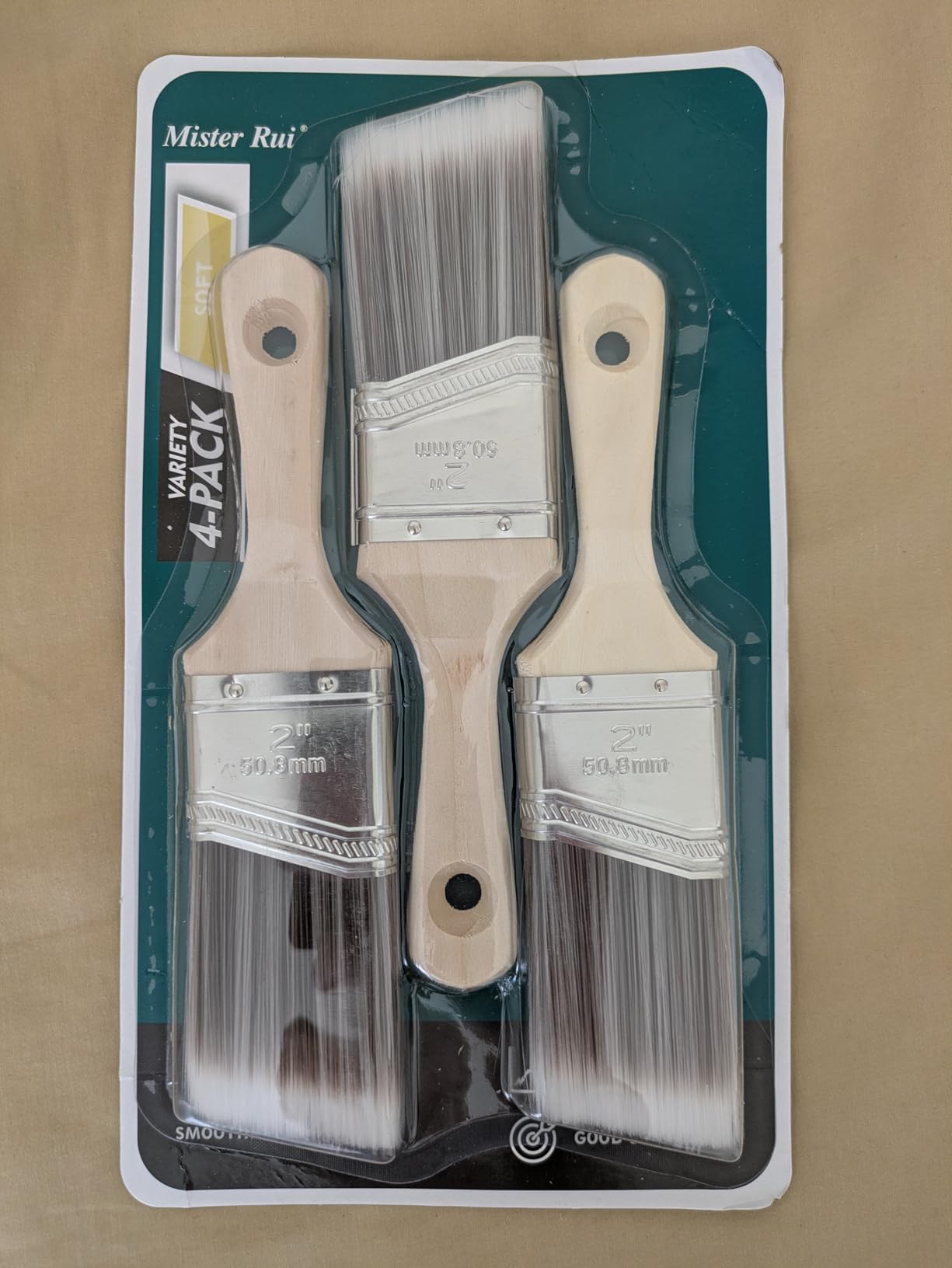Mister Rui Trim Brush Set, 3 Pcs Paint Brushes for Painting Walls, Trim Paint Brush, Small Paint Brush, Small Brushes for Painting, 5/8