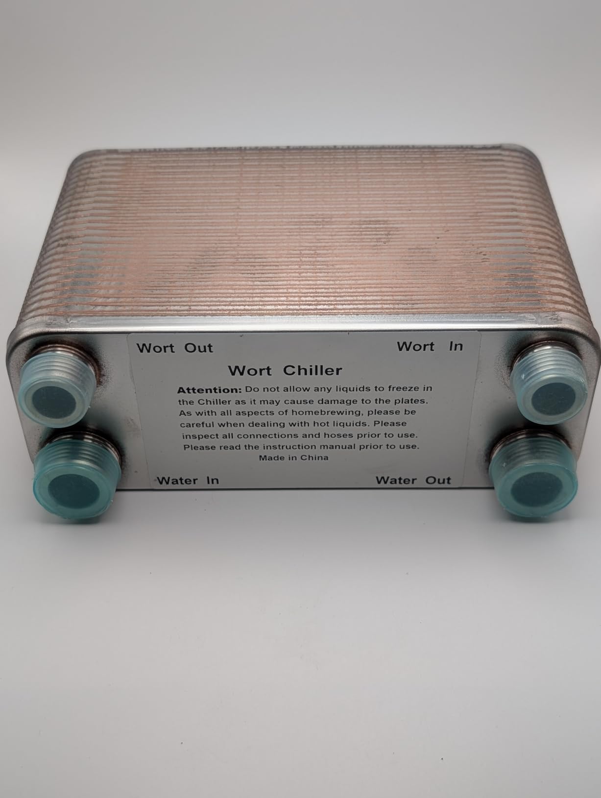 Wort Chiller 50 Plates, Brazed Plate Copper Heat Exchanger for Homebrew, Stainless Steel 7.5
