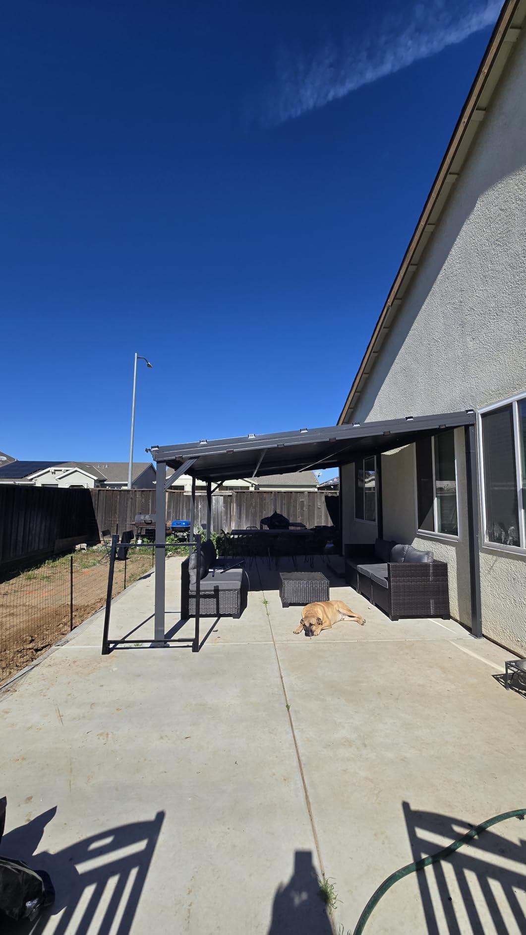 Domi 12' x 20' Lean to Gazebo, Wall Mounted Gazebos Pergola with Built in Drainage System, Galvanized Steel Roof, Hardtop Patio Shelter customer photo 1