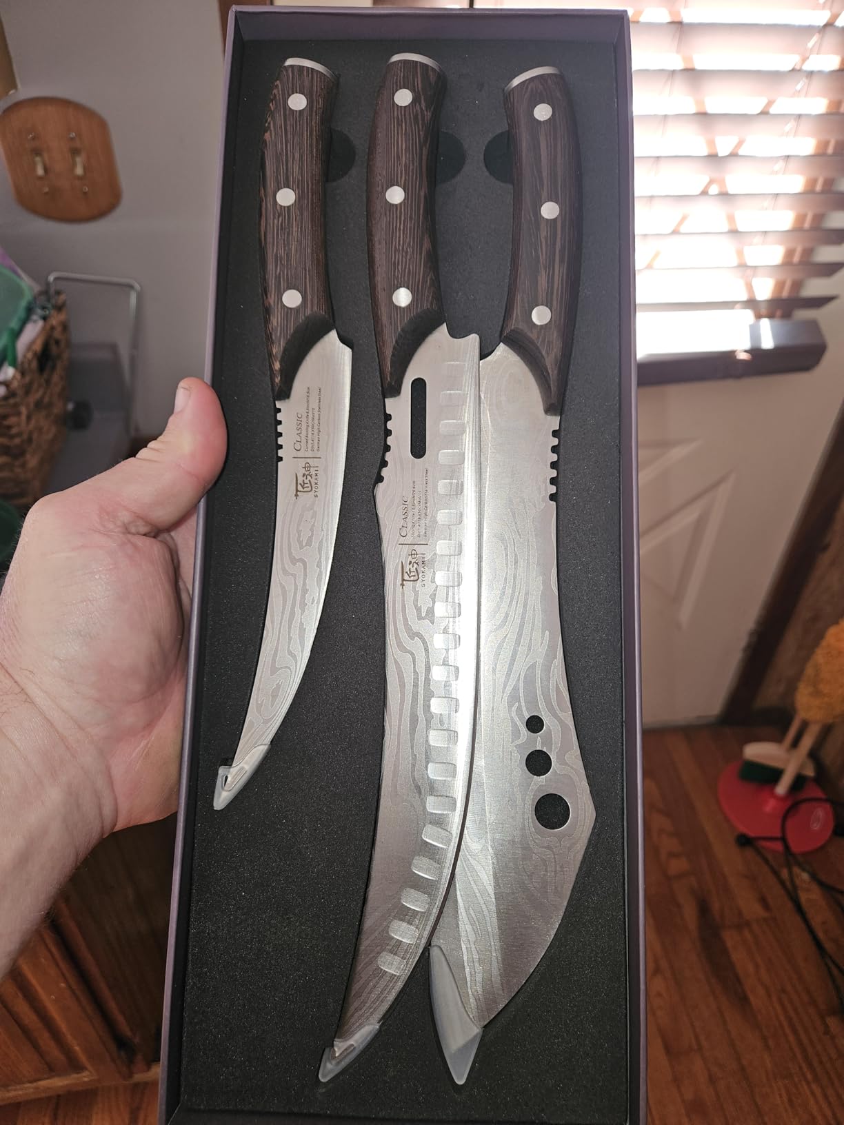 Brisket Slicing Knife Set, Carving and Boning Knife for Meat & Turkey Cutting, Japanese Style High Carbon Steel Kitchen Knives Set For Home & BBQ, Wood Ergonomic Full Tang Handle customer photo 1