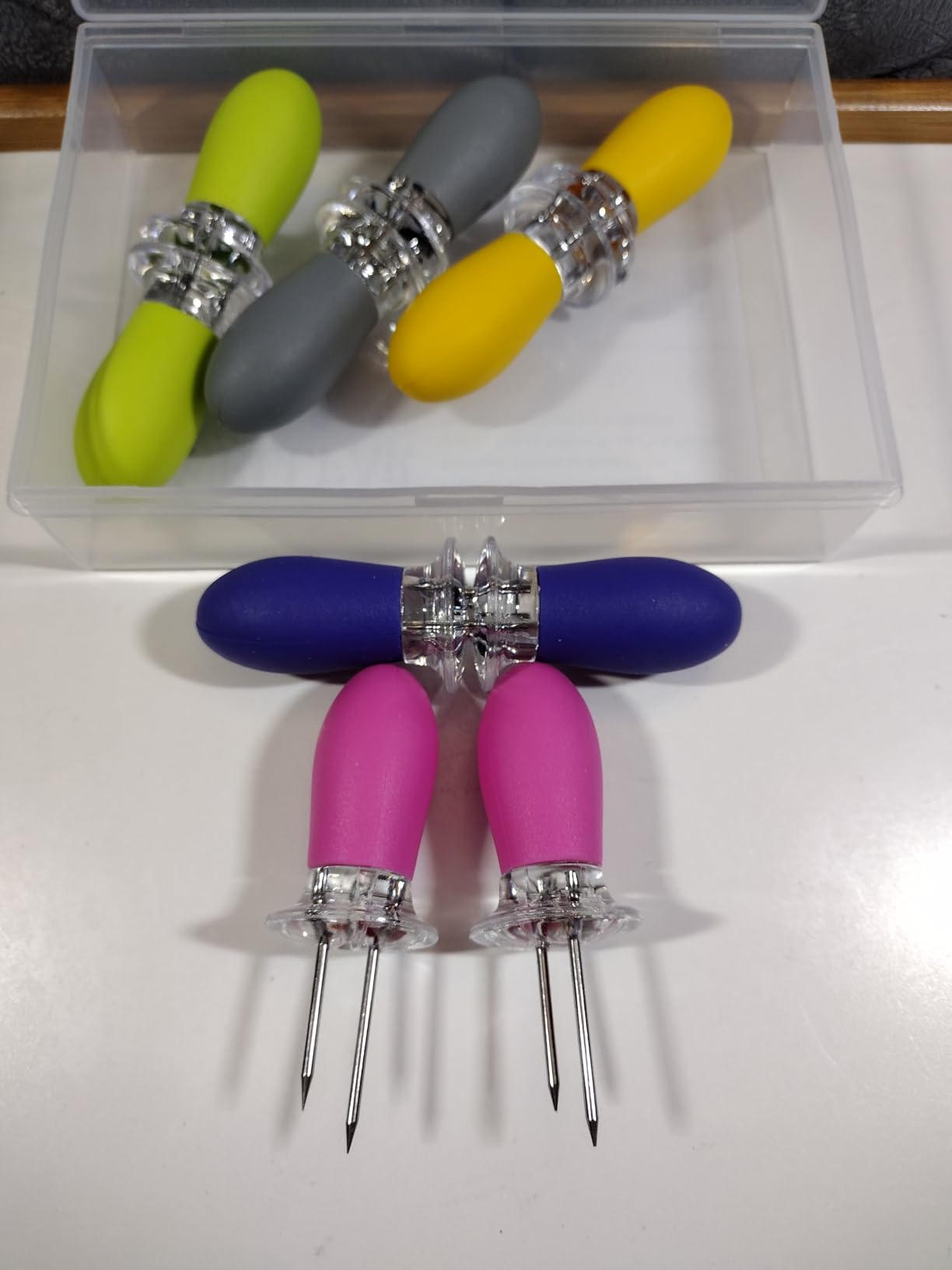 Corn on the Cob Holders Set with Interlocking Design & Storage Case, Silicone Handles + Stainless Steel Pins customer photo 2