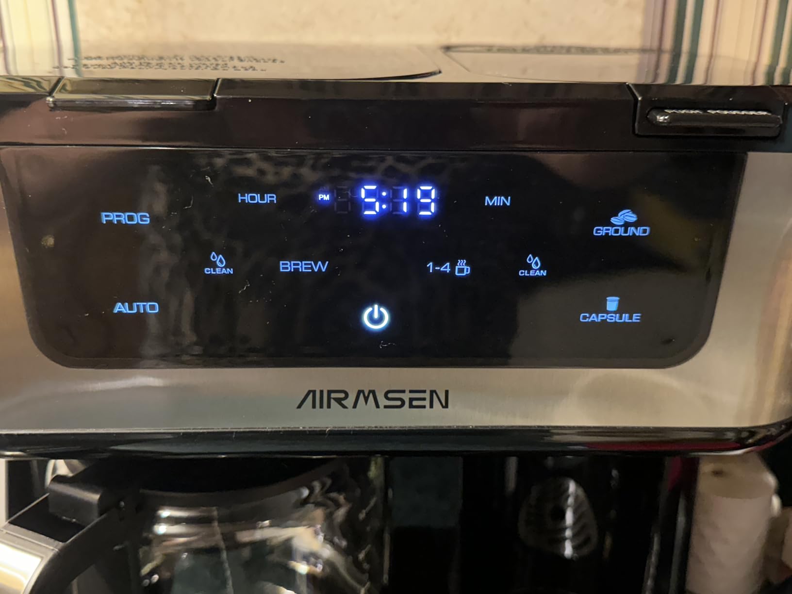 AIRMSEN 12-Cup Programmable Dual Coffee Maker - Single Serve Machine for K-Cup Pods & Ground, 1000W Fast Brew, Delay Start, 2H Keep Warm, Touchscreen, 60oz Tank, Glass Carafe - Home & Office customer photo 1