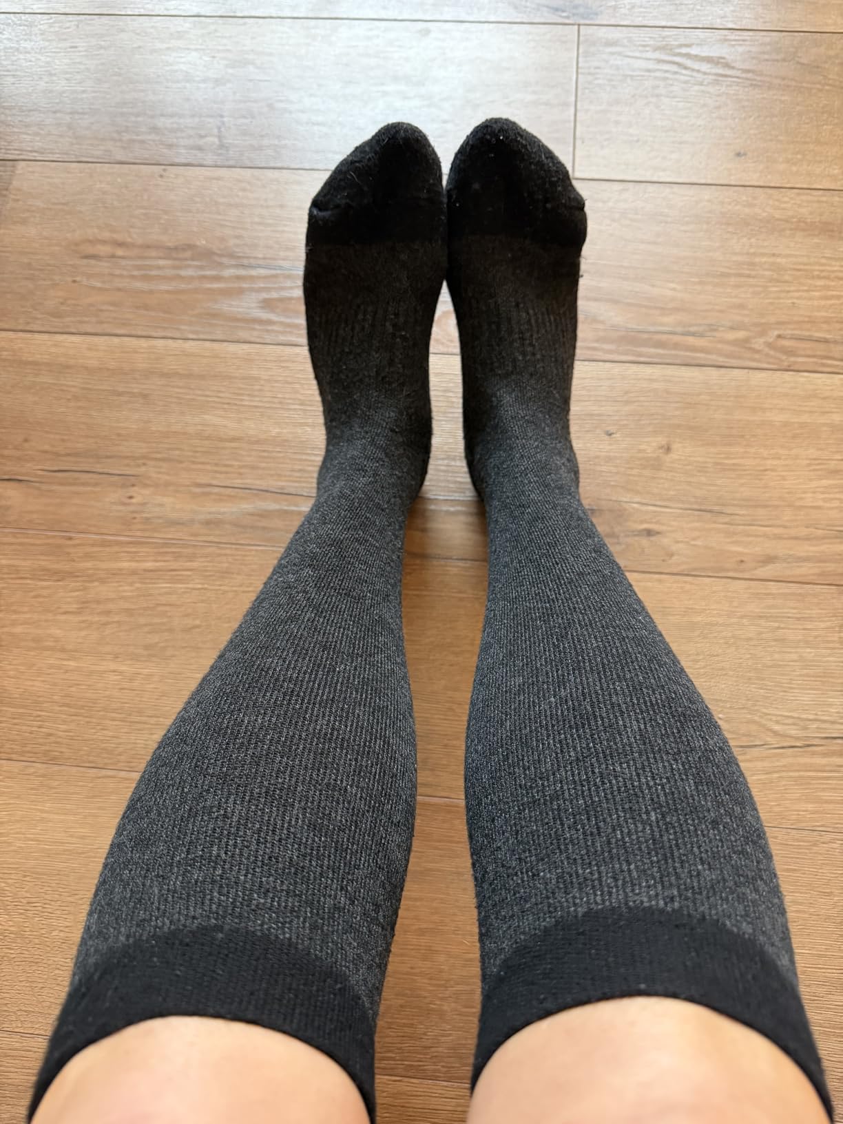 Merino Wool Compression Socks for Women Men, 15-20 mmHg Knee High Socks for Flying, Travel, Running customer photo 1