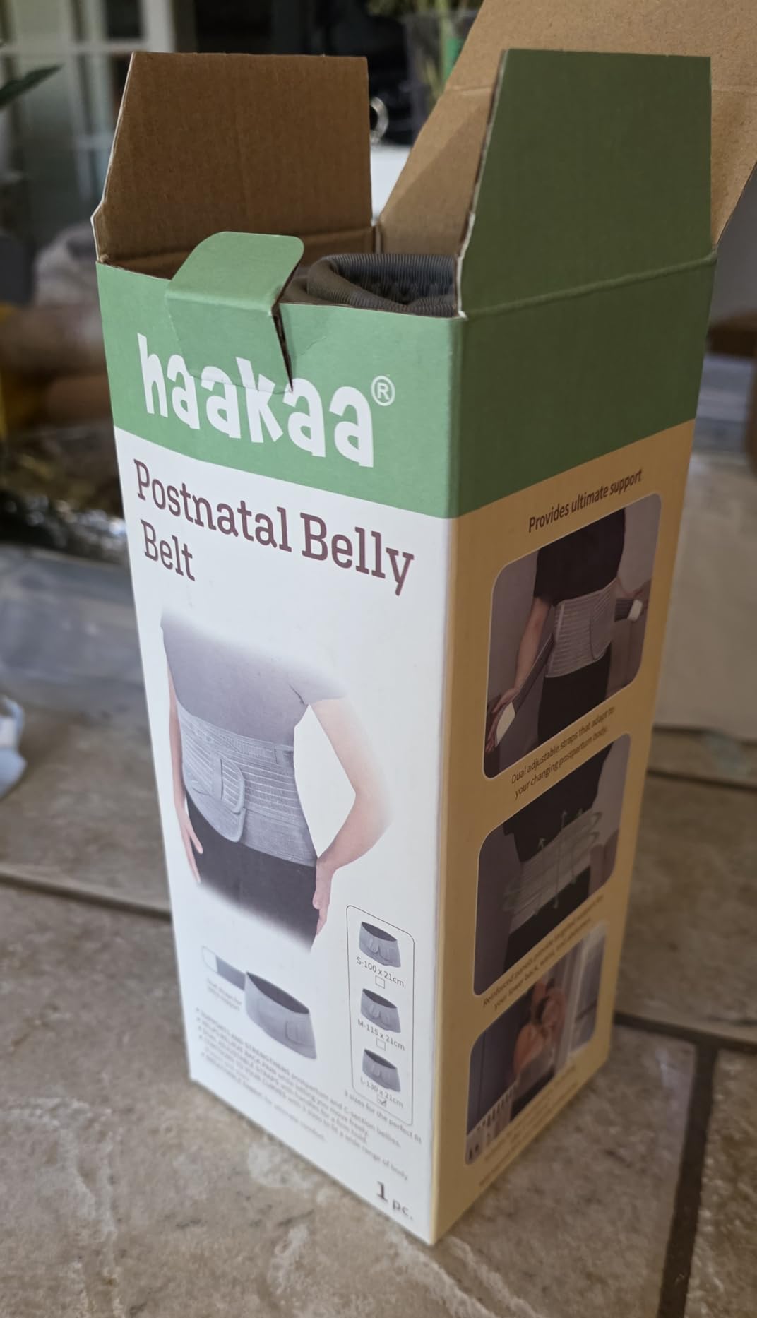 haakaa Postpartum Belly Band, Postpartum Belly Wrap Back Support, Postpartum Essentials for Natural Delivery and C-Section Recovery, Belly Binder, Natural Latex, M customer photo 2