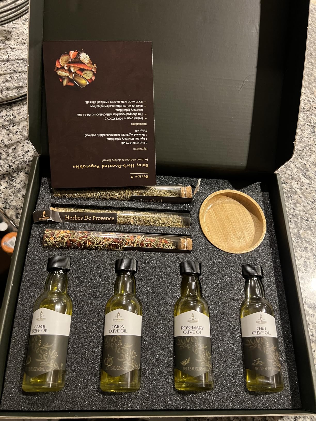 Infused Olive Oil Gift Set - Variety Pack - 4 Flavored Olive Oil Extra Virgin, 3 Spice Flavorful Infusion Blends, Bread Dipping Bowl & Recipe Booklet - Set of 8 - Gourmet Cooking Gifts for Women - Gifts For Mom customer photo 1