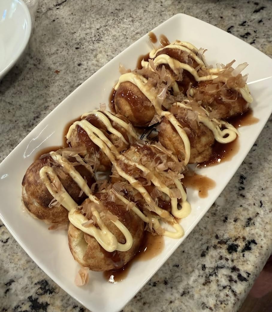 Takoyaki Pan 16 Hole, Nonstick Cast Aluminum Octopus Ball Maker, Stovetop for Gas Stove & Portable Butane Burner (Not for Induction/Electric) customer photo 2