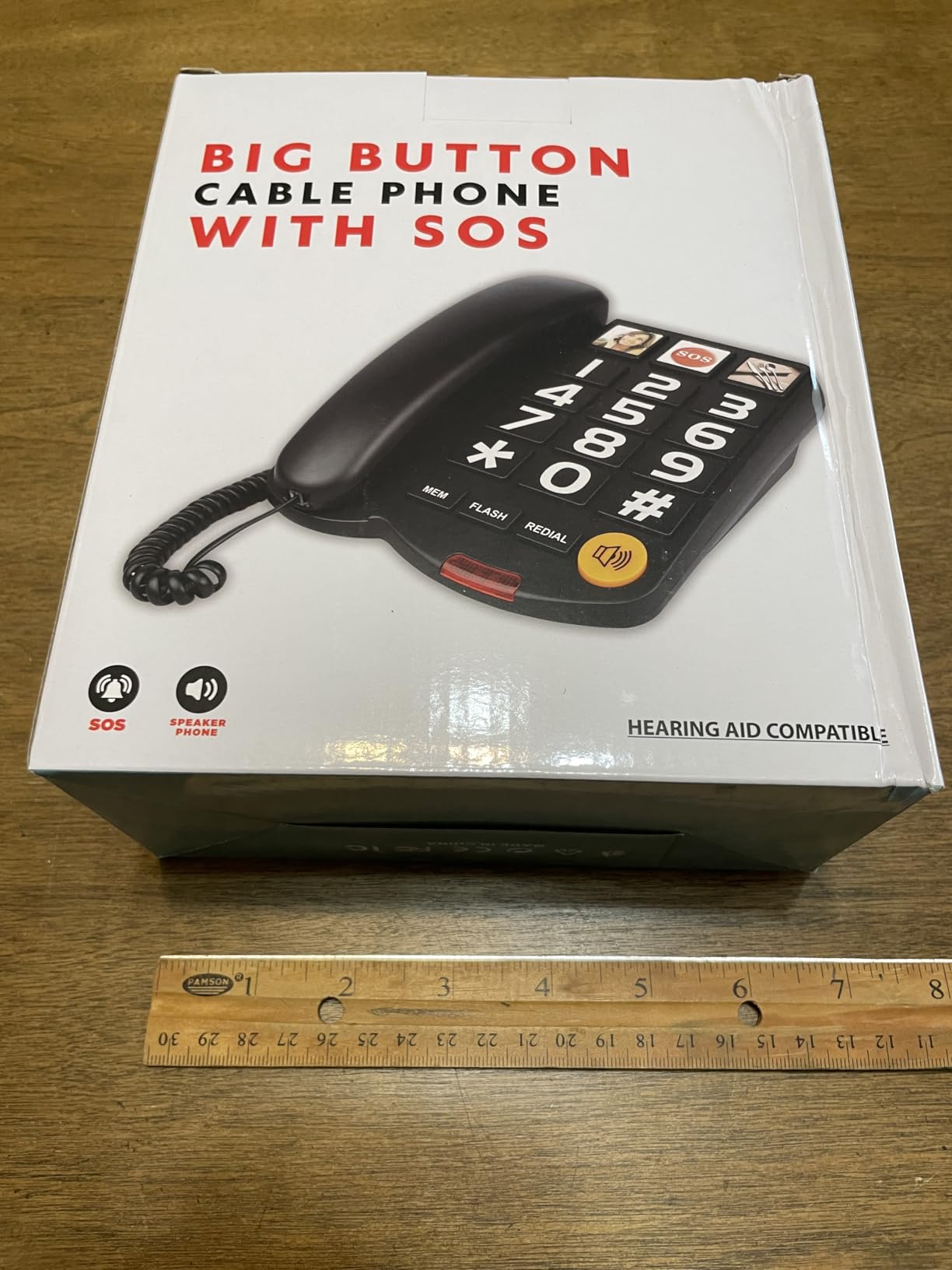 Extra-Loud (110dB) Landline Phone for Seniors & Hearing Impaired - Hearing Aid Compatible, Large Button Corded Phone with 3 Photo Speed Dial, Speakerphone, Easy for Alzheimers Visually Impaired - Black customer photo 2