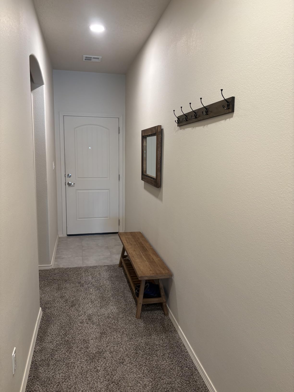 Reclaimed Solid Wood Bench-55 Inches Farmhouse Entryway Bench with Storage Shelf, Narrow Rustic Bench for Hallway, Kitchen, Bedroom customer photo 2