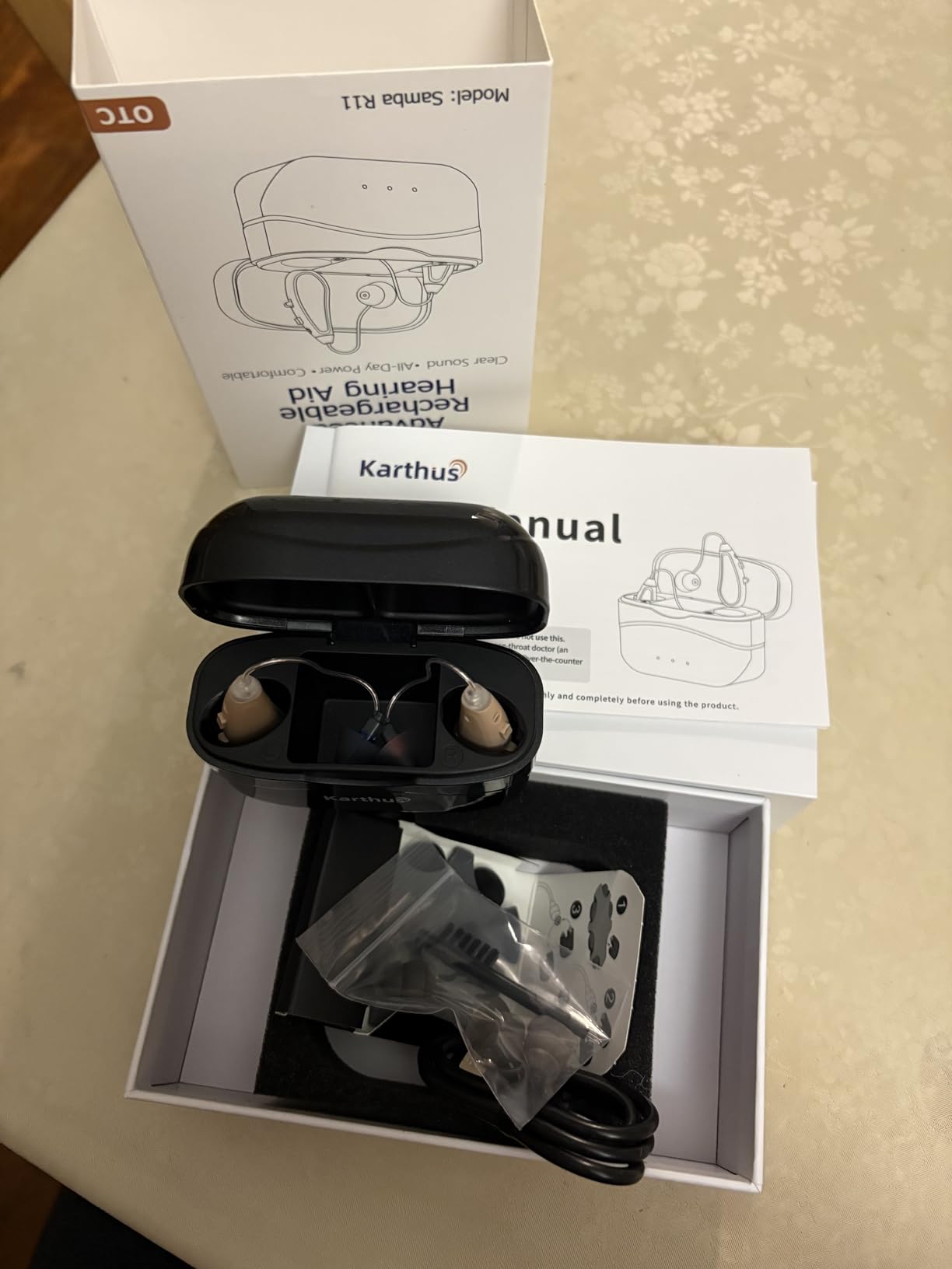Karthus Hearing Aids, Rechargeable Hearing Aids for Seniors with Hearing Loss, Noise Cancelling & Clear Sound, Comfort & Invisible, 100H Long Battery, 7 Level Volume, One-Button Operation, Jet Black customer photo 1