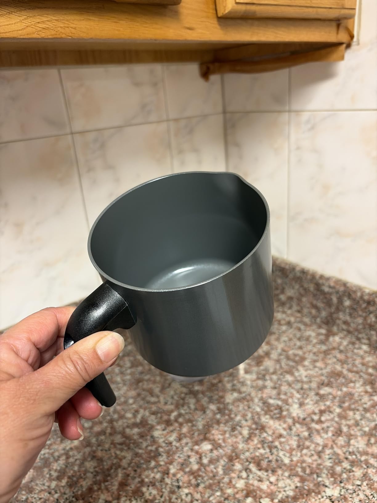 IMUSA 1.3 Qt Ceramic NonStick Milk Pot with Pour Spout - PFAS Free Aluminum Saucepan for Coffee, Sauces, Soups, Stews, Hot Beverages - Gray Finish customer photo 1
