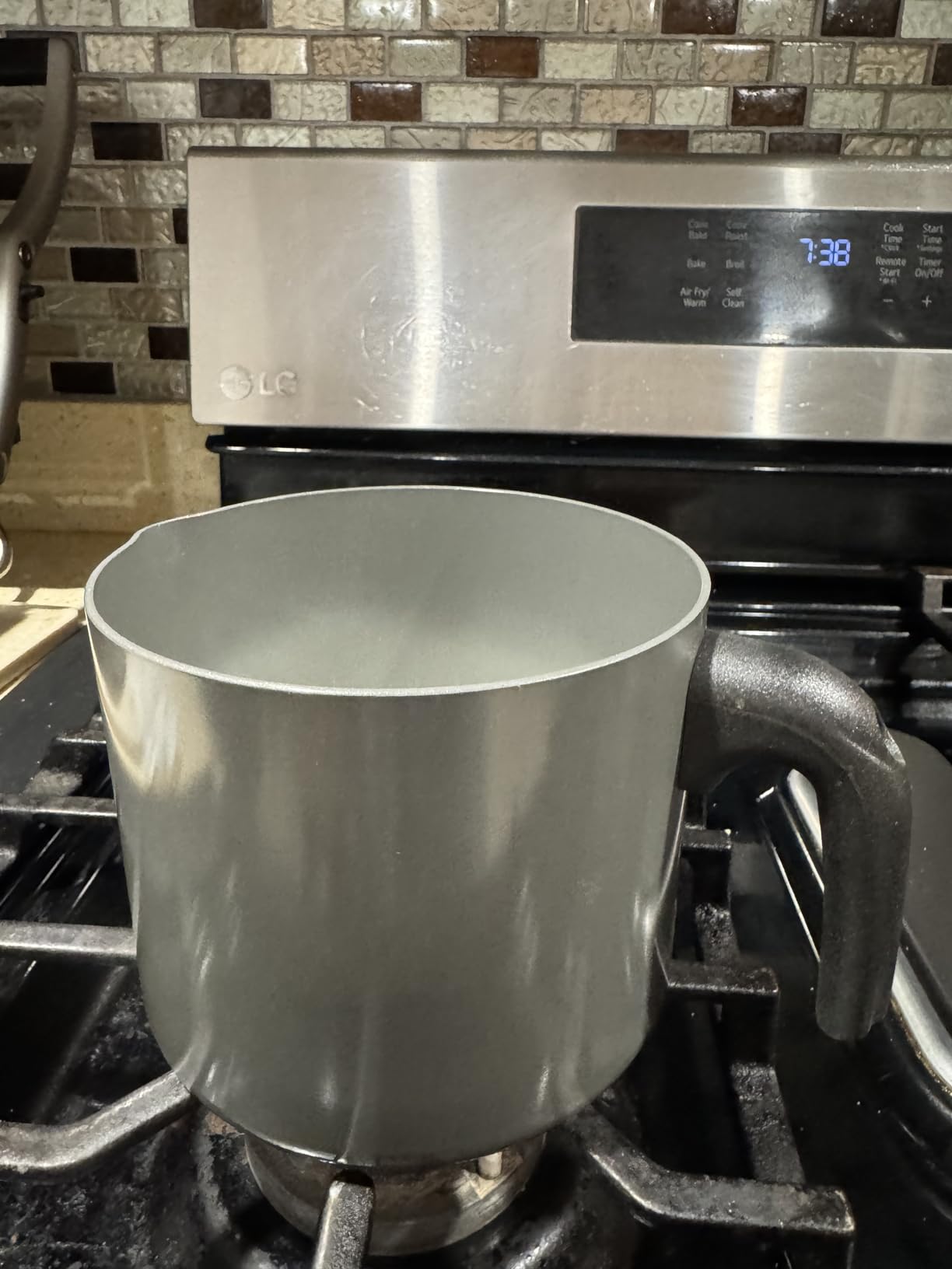 IMUSA 1.3 Qt Ceramic NonStick Milk Pot with Pour Spout - PFAS Free Aluminum Saucepan for Coffee, Sauces, Soups, Stews, Hot Beverages - Gray Finish customer photo 2