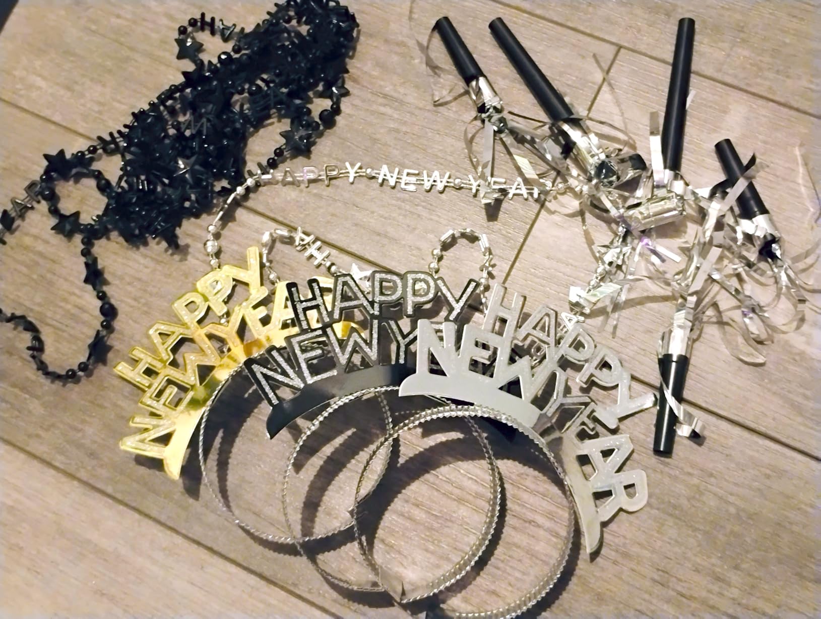 2026 New Years Eve Party Supplies 48 PCS, Happy New Year Decorations Kit - Party Favor Includes Headband, Blowers, Noise Makers & Necklace, NYE Photo Booth Props Accessories Gifts Wearables customer photo 1